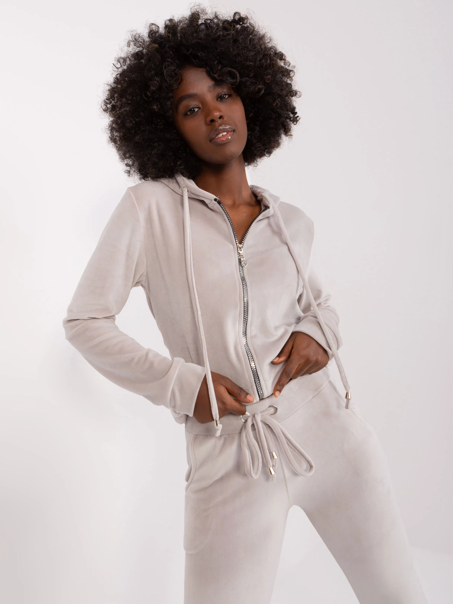 Compleu Dama Maneca lunga, Mansete elastice, RELEVANCE, Gri Casual - imagine 5