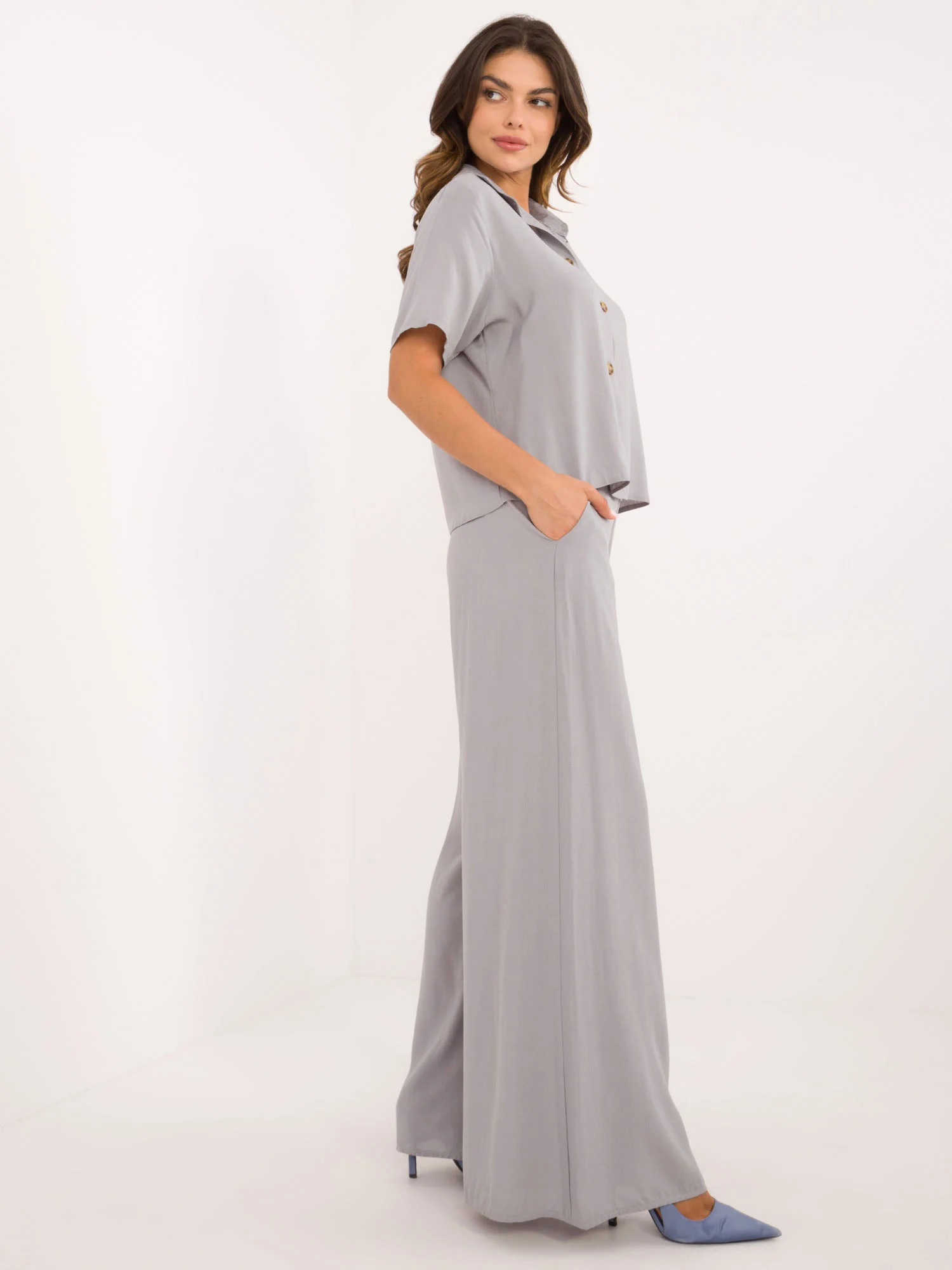 Compleu Dama Mini, Larga, LAKERTA, Gri Casual - imagine 3