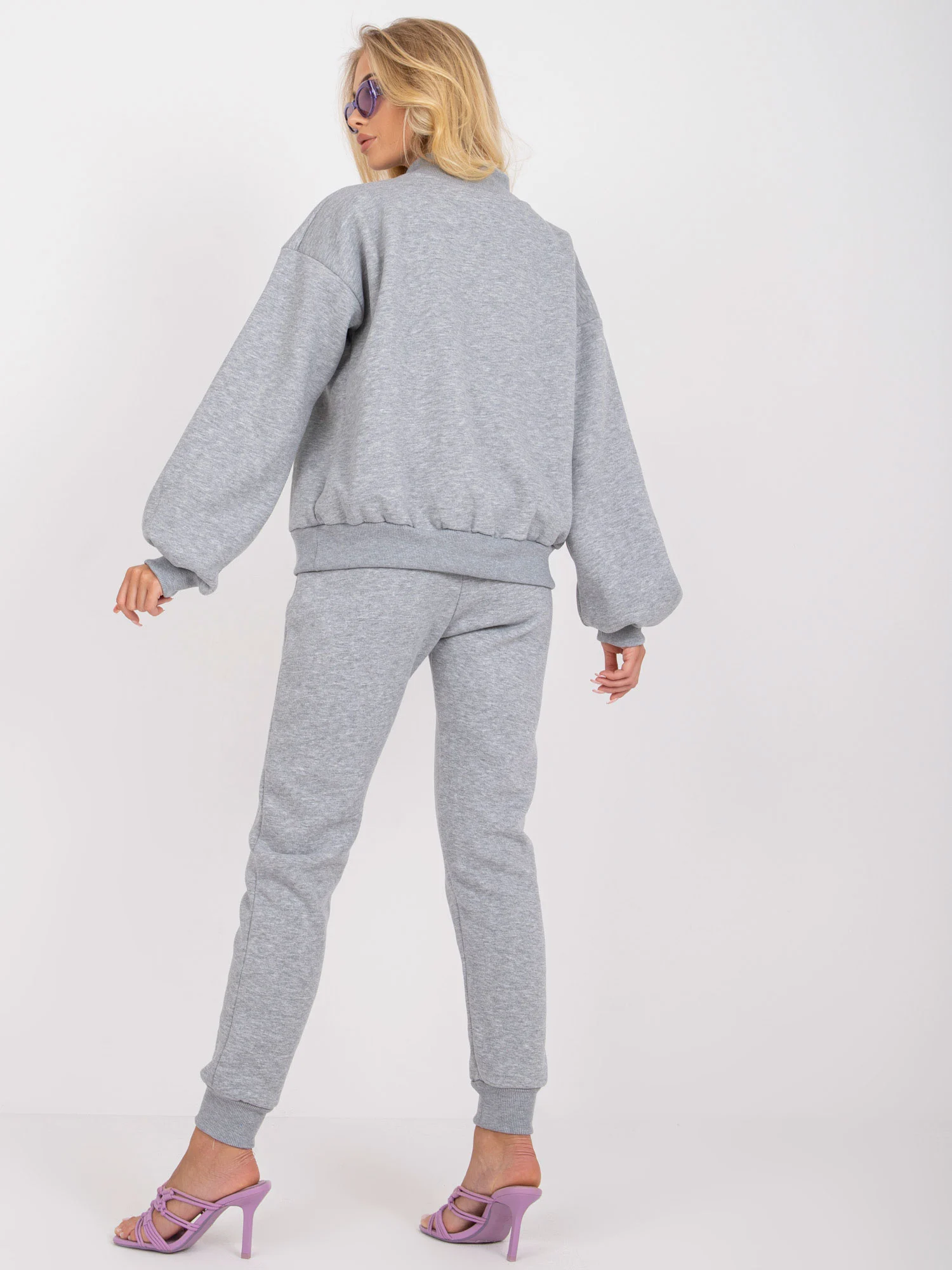 Compleu Dama Maneca lunga, Mansete elastice, ex moda, Gri Casual - Image 8