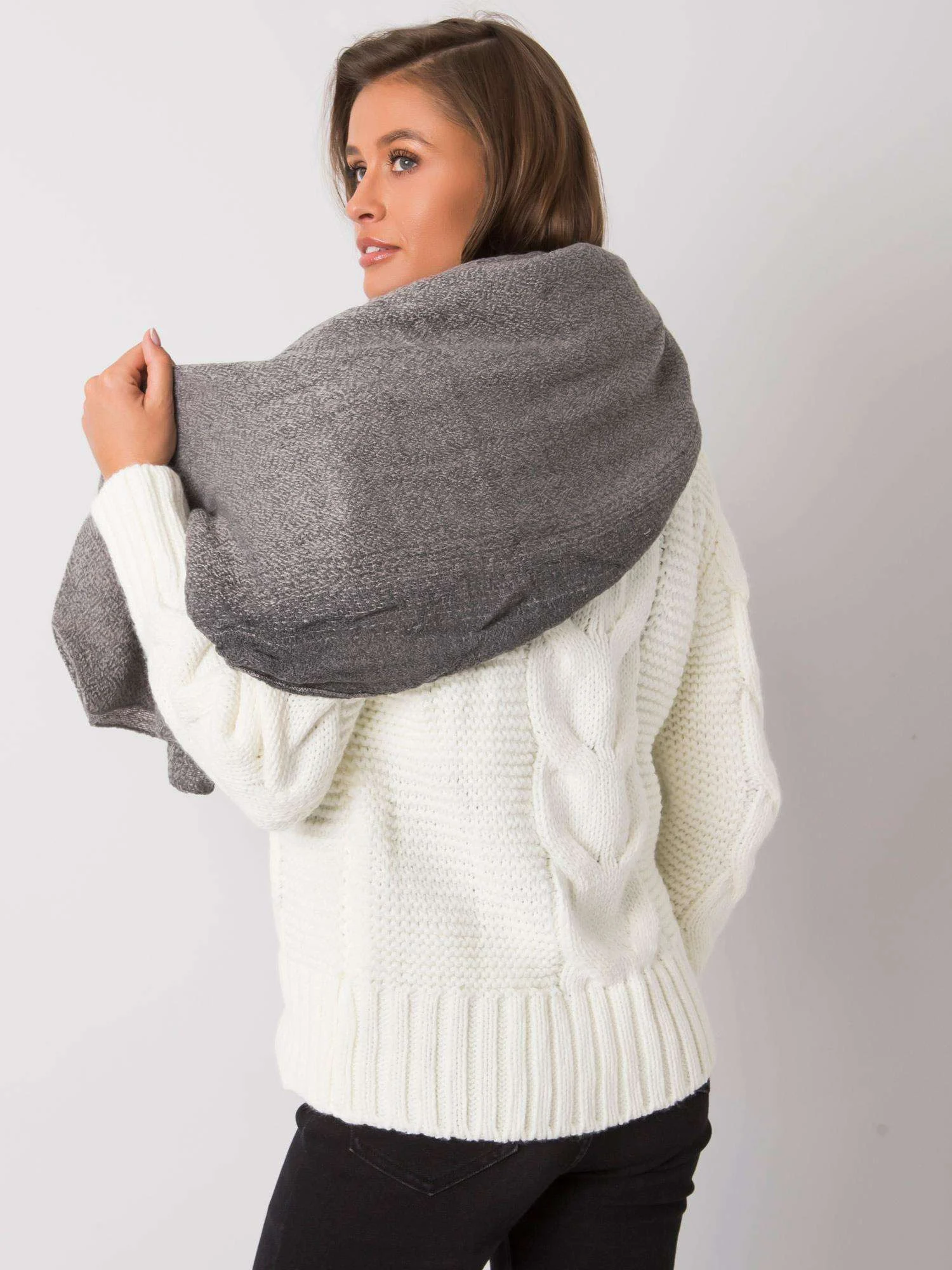Esarfa Dama Acril, Wool Fashion Italia, Gri - imagine 4