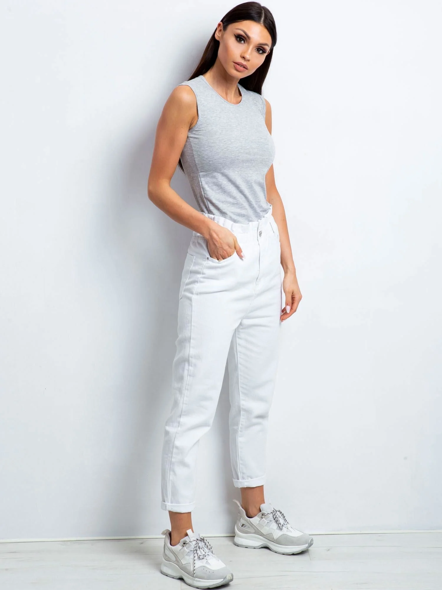Top Dama Fara maneci, Imprimat, BERRAK, Gri Casual - imagine 4
