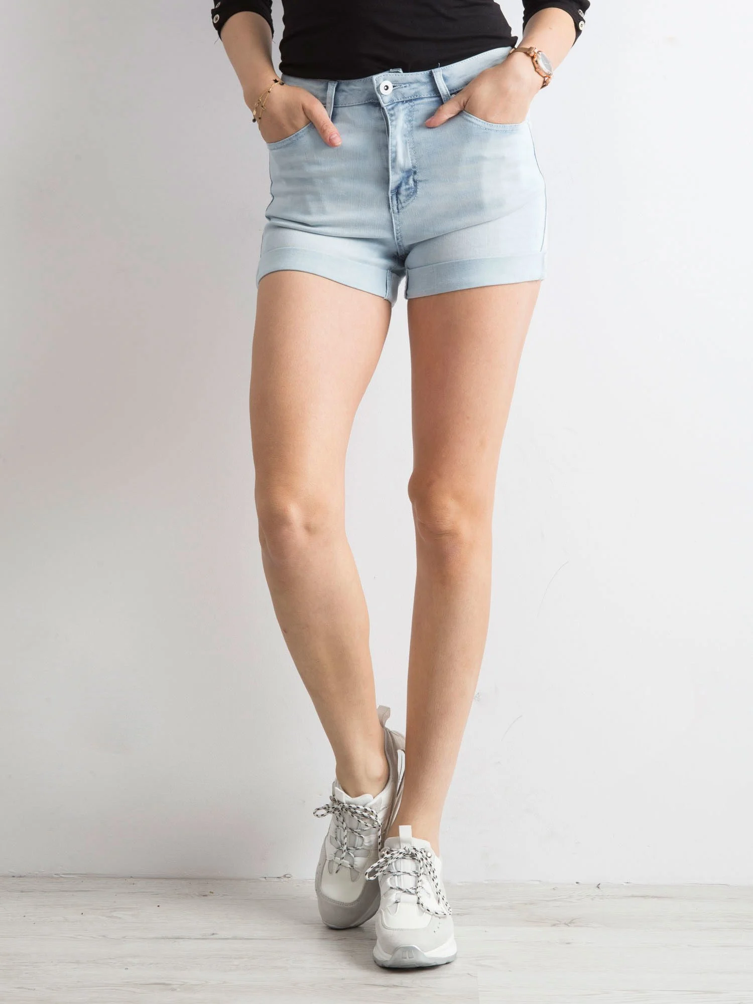 Pantaloni Scurti Dama Dreapta, Guler inalt, Goodies, Albastru Casual - imagine 4