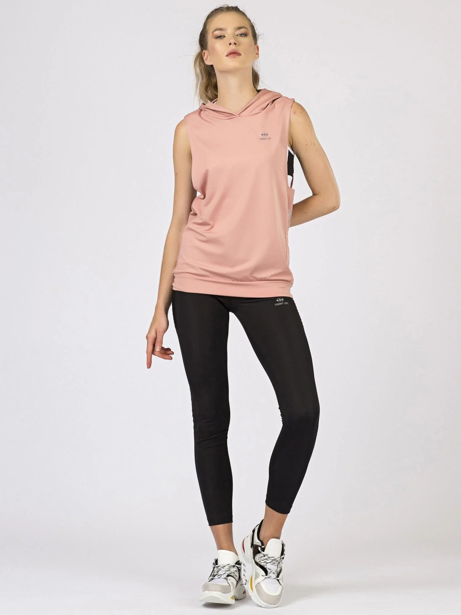 Hanorac Dama Fara maneci, Sport, TOMMY LIFE, Roz Casual Marimi Mari - imagine 5