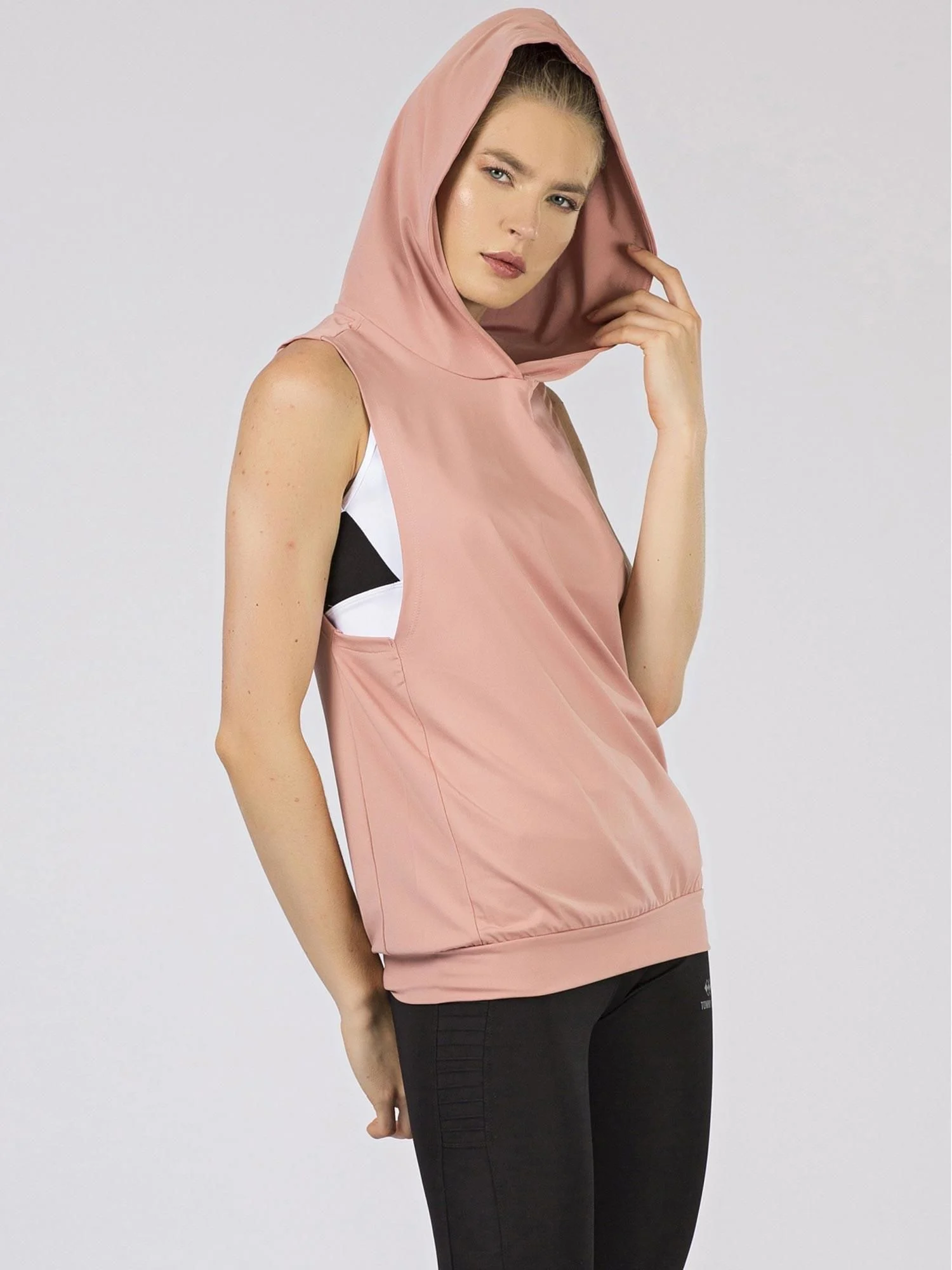 Hanorac Dama Fara maneci, Sport, TOMMY LIFE, Roz Casual Marimi Mari - imagine 4