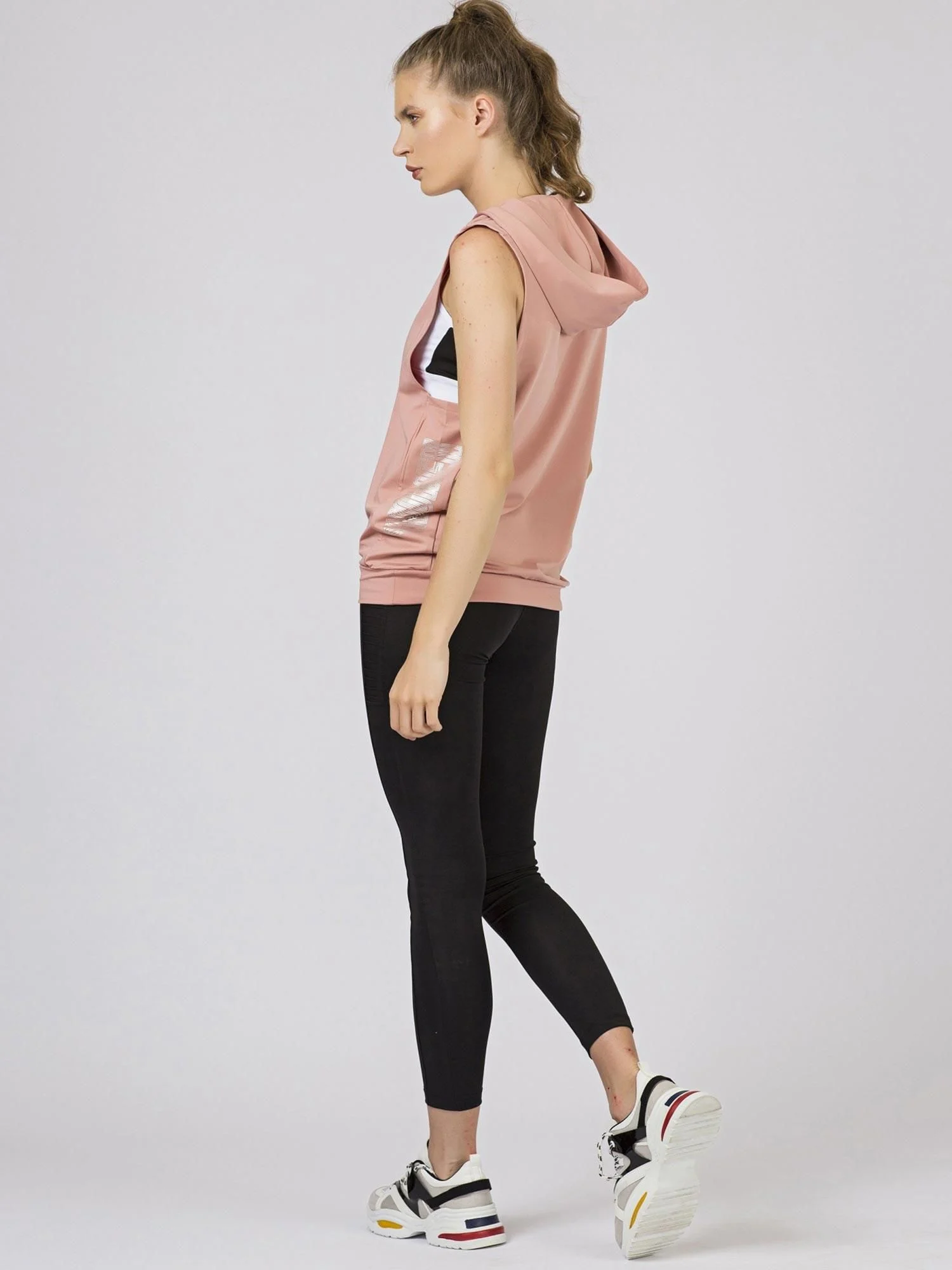 Hanorac Dama Fara maneci, Sport, TOMMY LIFE, Roz Casual Marimi Mari - imagine 6