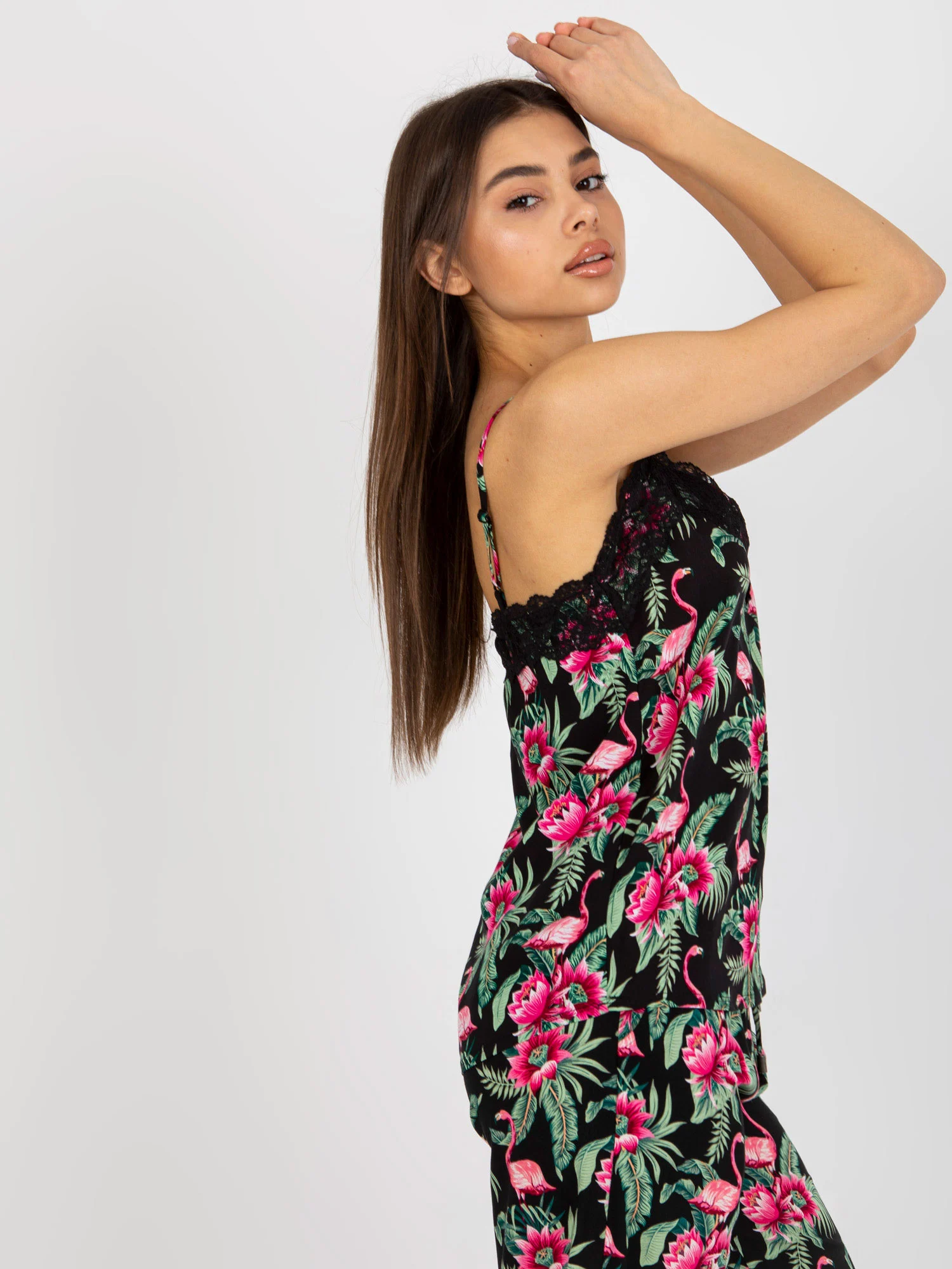 Bluza Dama Floral, Decolteu in V, Fresh Made, Verde Casual - imagine 4