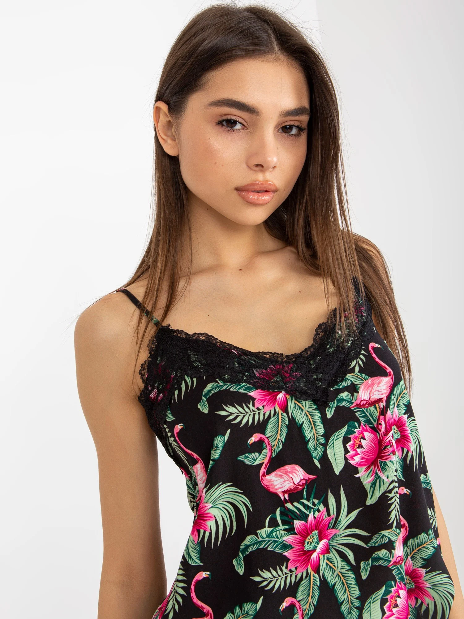 Bluza Dama Floral, Decolteu in V, Fresh Made, Verde Casual - imagine 5