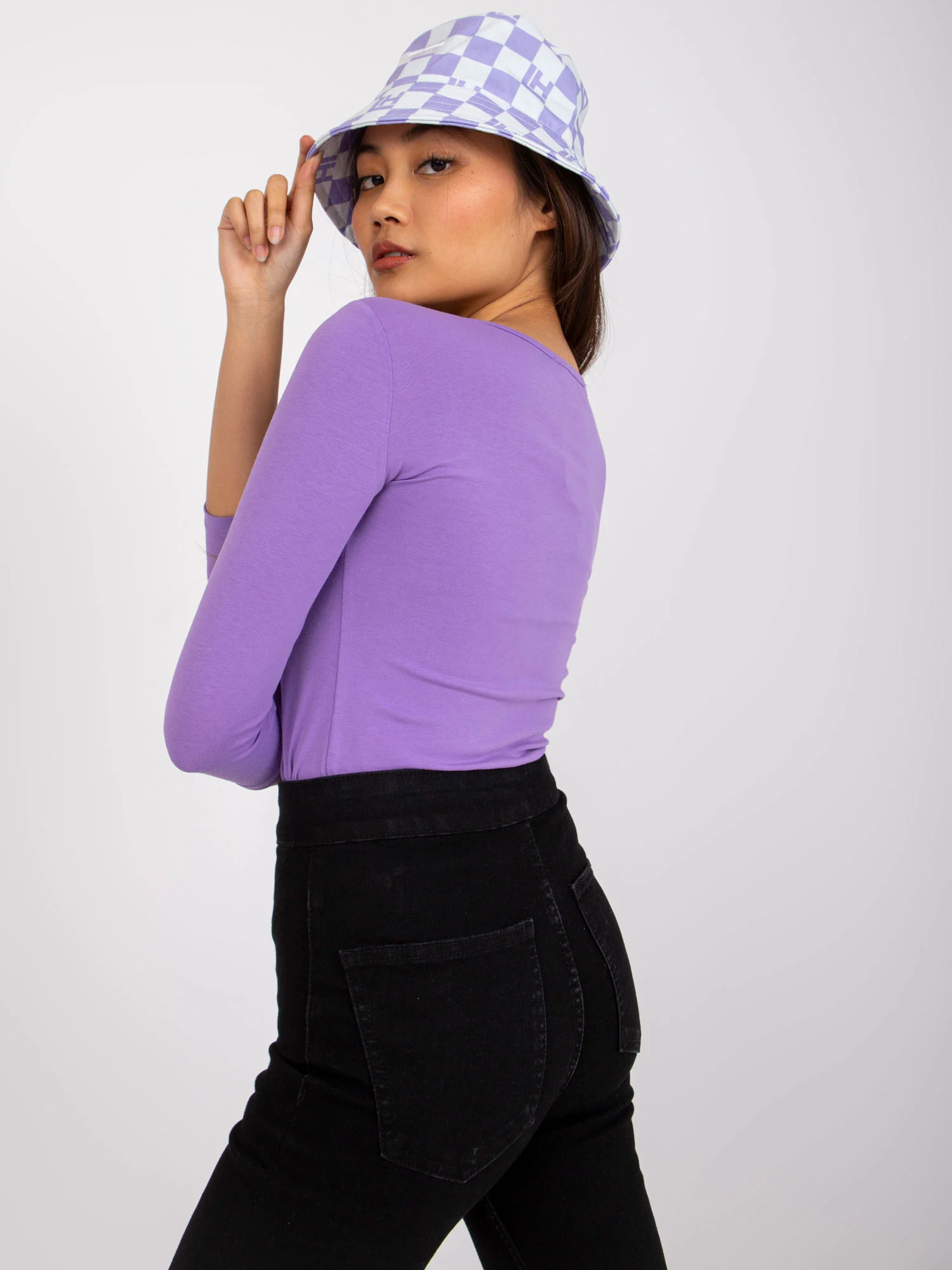 Bluza Dama Maneca 3/4, Clasic, BASIC FEEL GOOD, Mov Eleganta Office - imagine 4