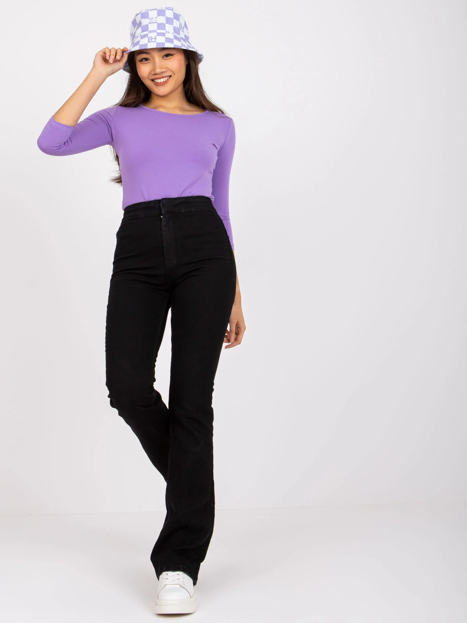 Bluza Dama Maneca 3/4, Clasic, BASIC FEEL GOOD, Mov Eleganta Office - imagine 7