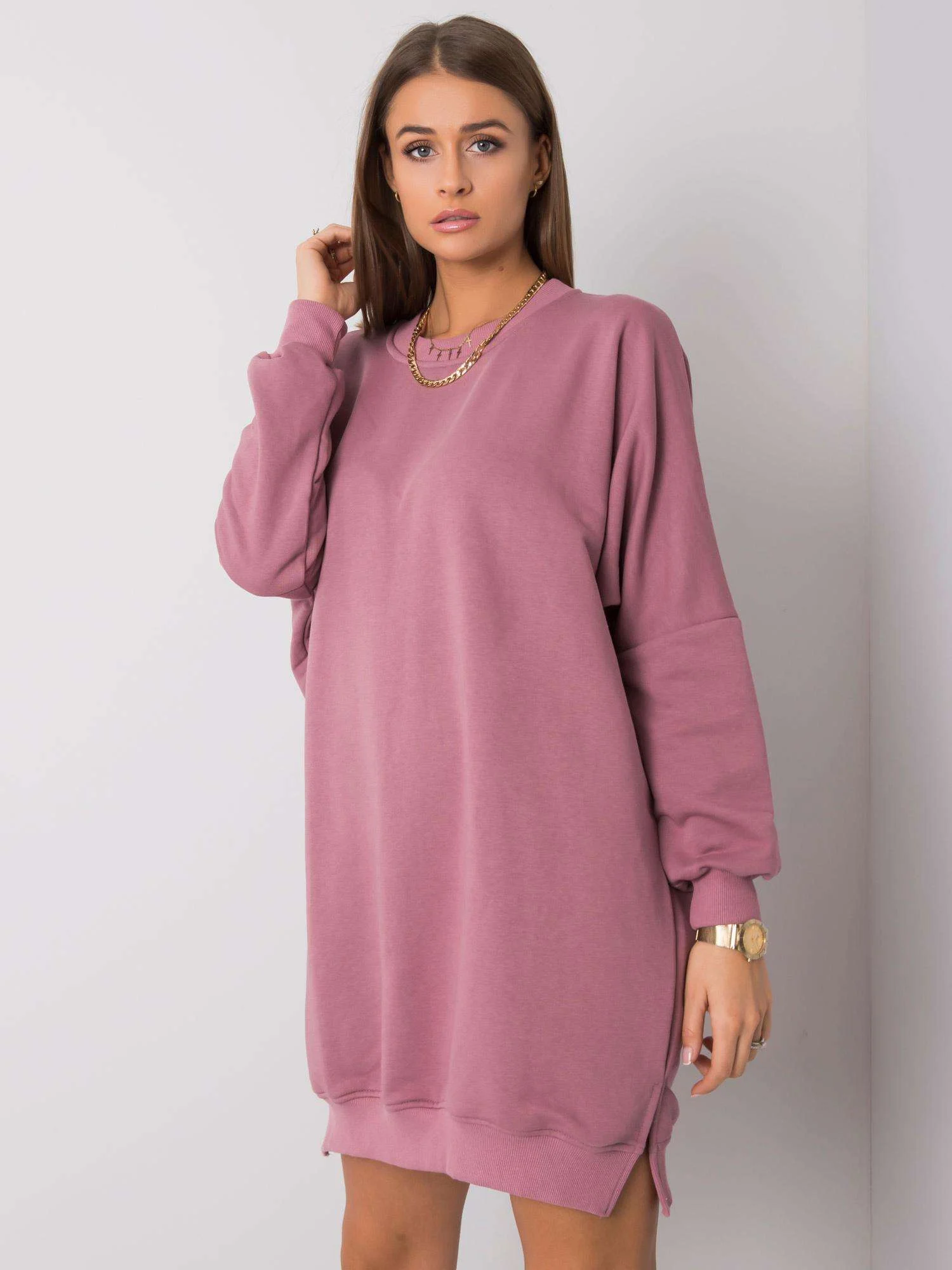 Rochie Dama Midi, Decolteu rotund, RELEVANCE, Roz Casual - Image 4