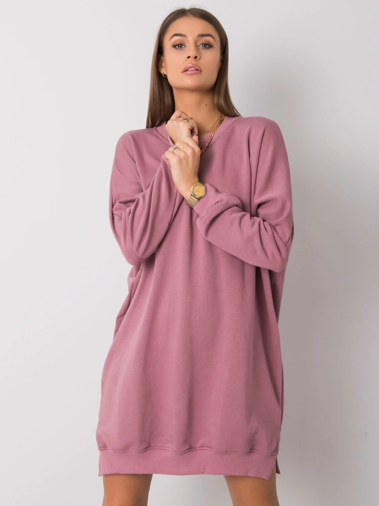 Rochie Dama Midi, Decolteu rotund, RELEVANCE, Roz Casual - Image 5