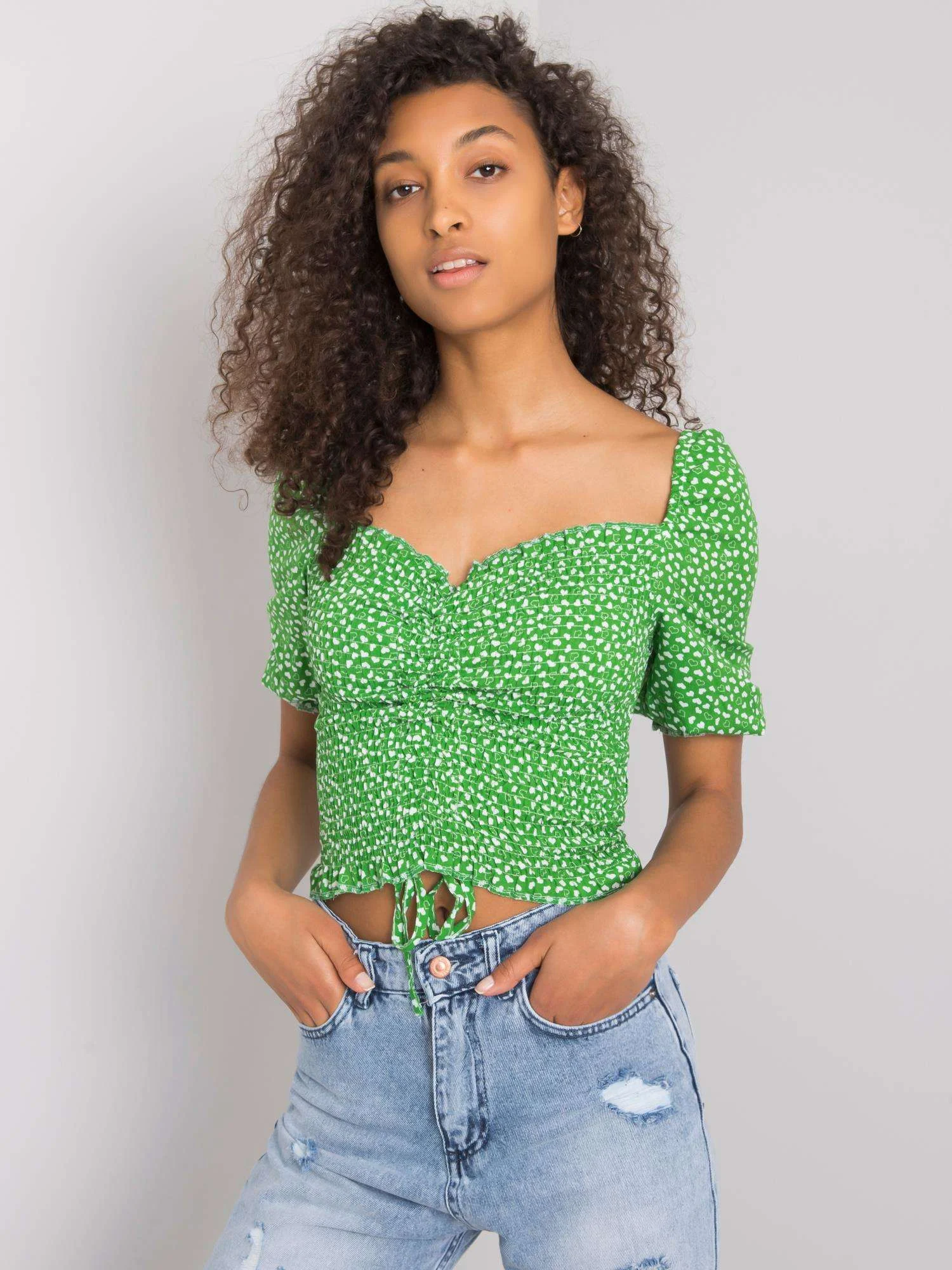 Bluza Dama Mini, Imprimat, RUE PARIS, Verde Casual - imagine 2