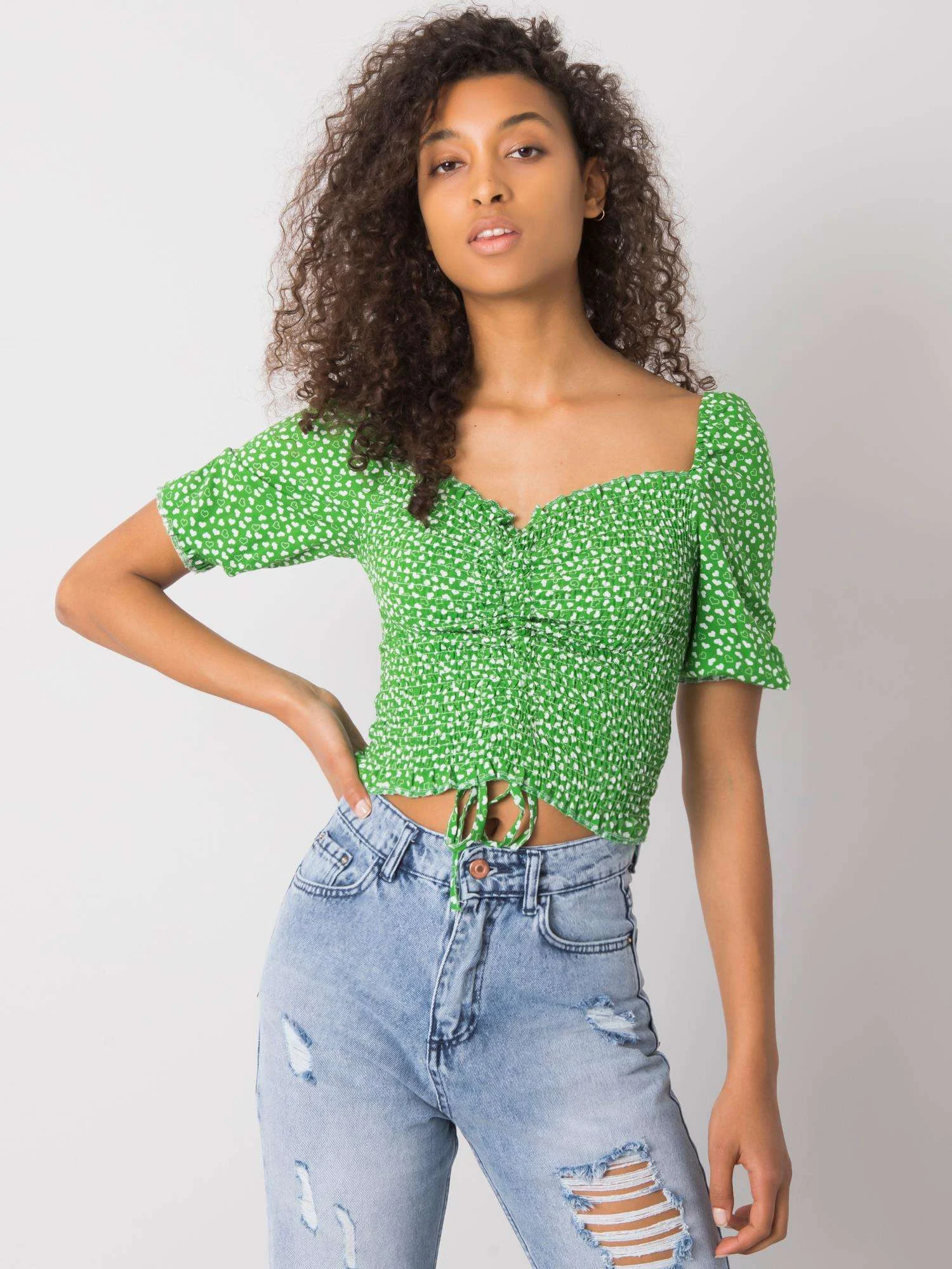Bluza Dama Mini, Imprimat, RUE PARIS, Verde Casual - imagine 4