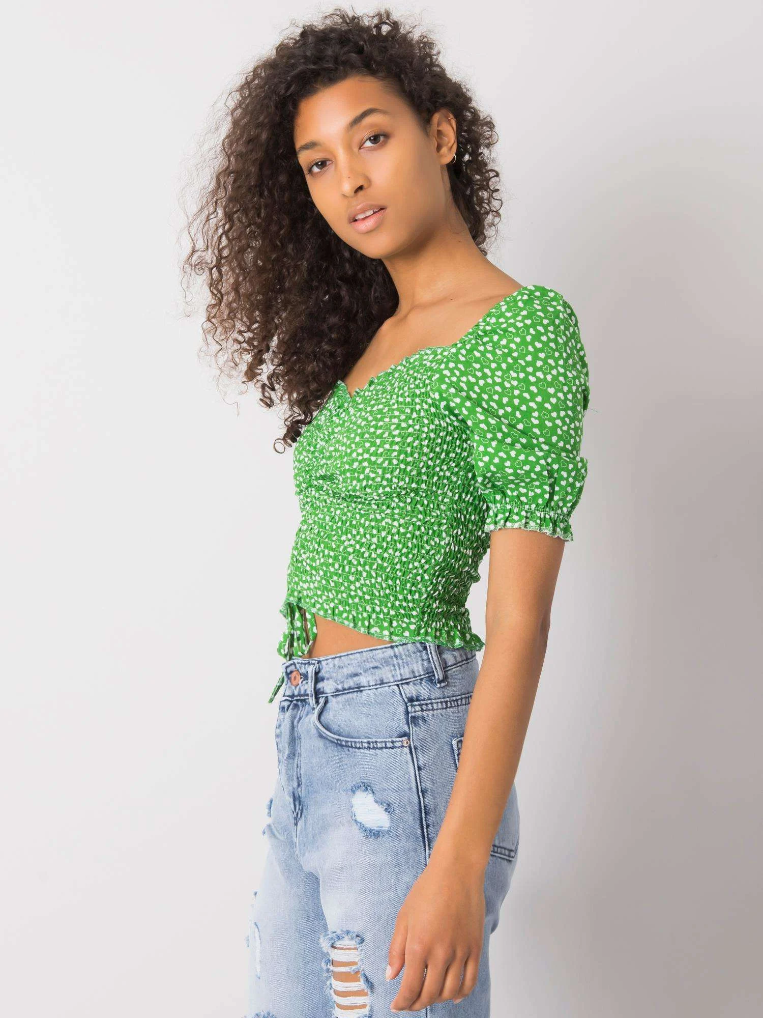 Bluza Dama Mini, Imprimat, RUE PARIS, Verde Casual - imagine 3
