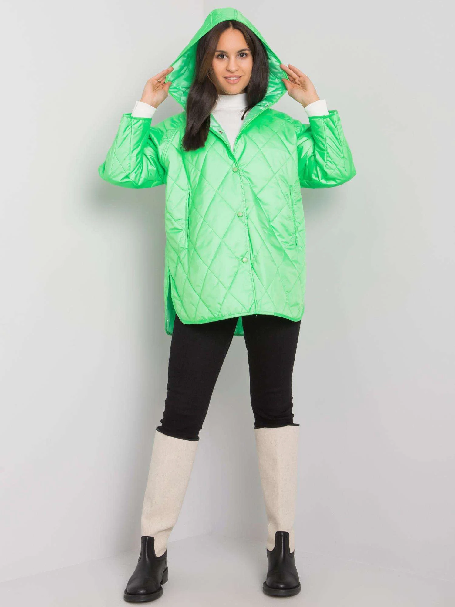 Jacheta Dama Maneca lunga, Maneca lunga, QRGSH LINE, Verde de Vara - imagine 2