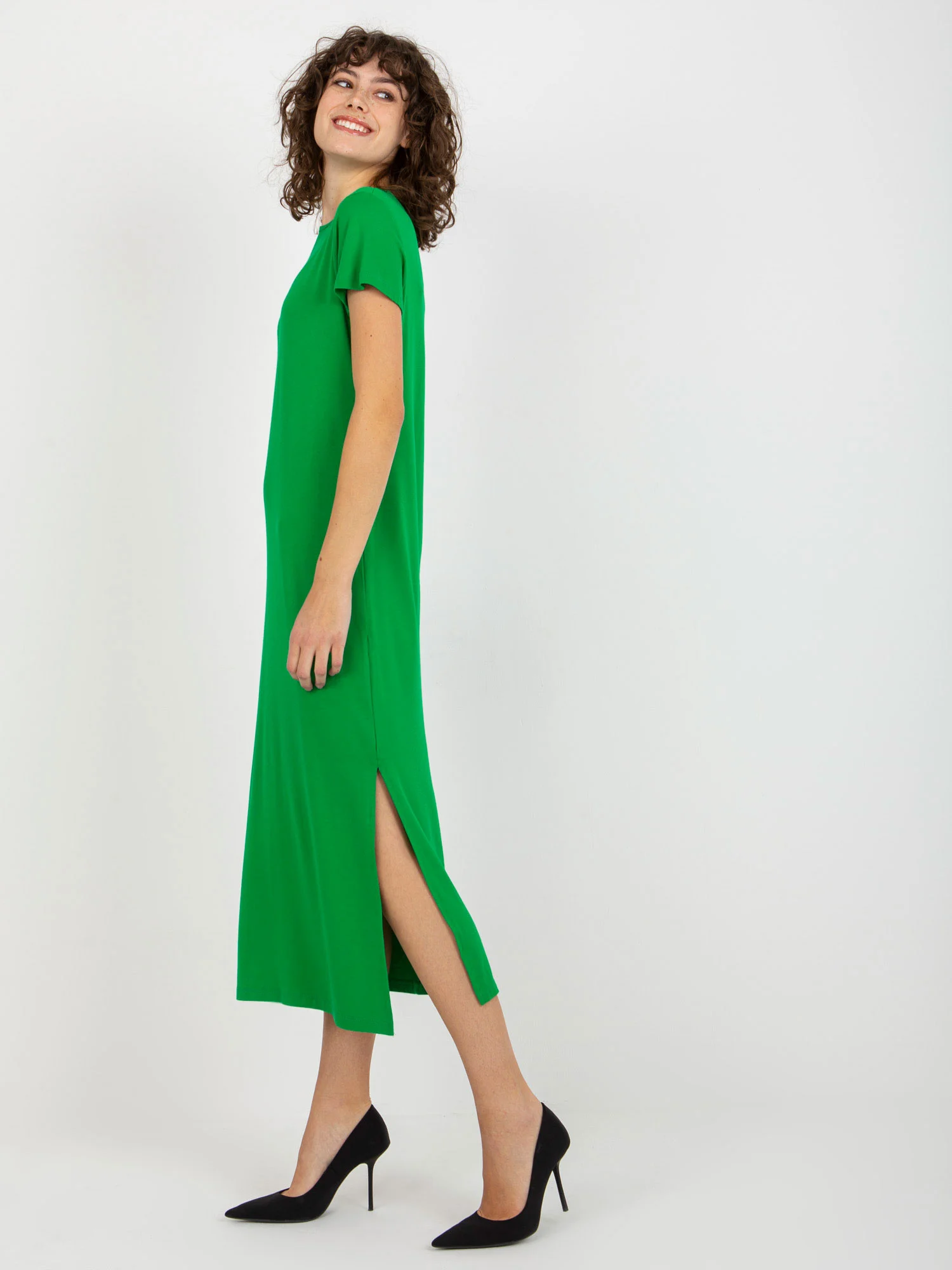 Rochie Dama Midi, Rochie dreapta, RUE PARIS, Verde Eleganta Office - Image 2