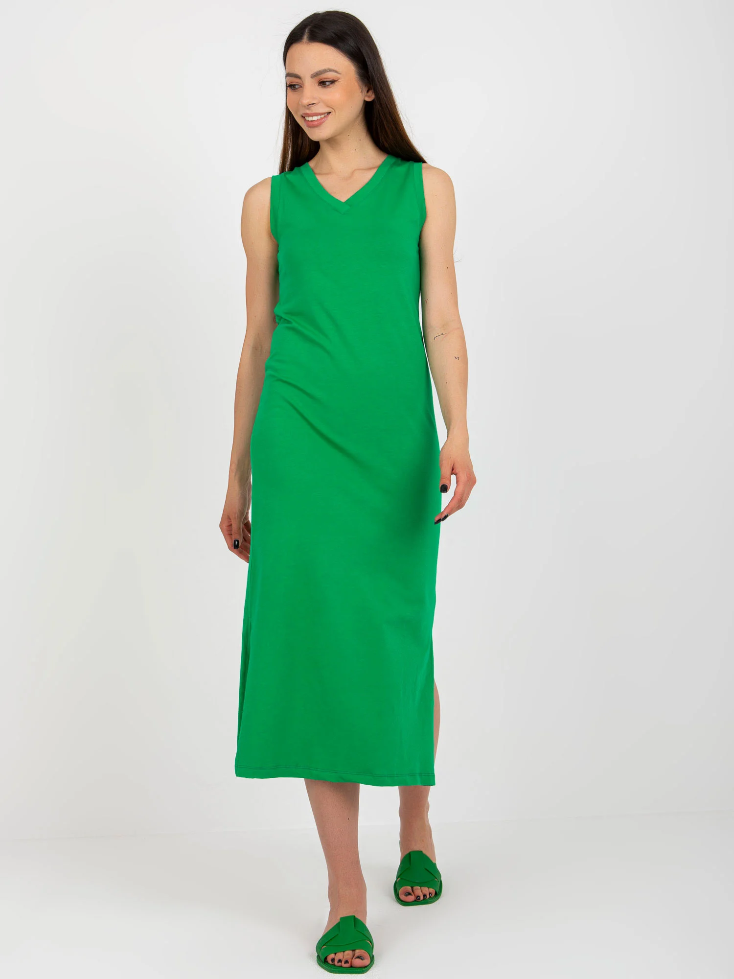 Rochie Dama Midi, Rochie dreapta, Och Bella, Verde de Vara - Image 3