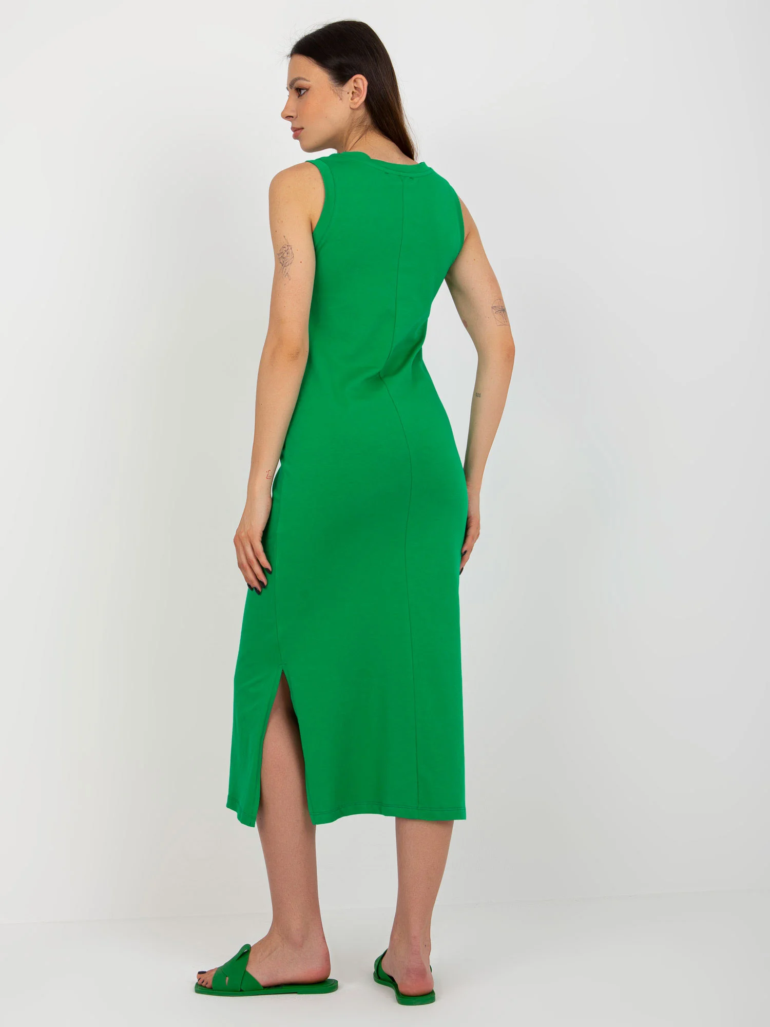 Rochie Dama Midi, Rochie dreapta, Och Bella, Verde de Vara - Image 2