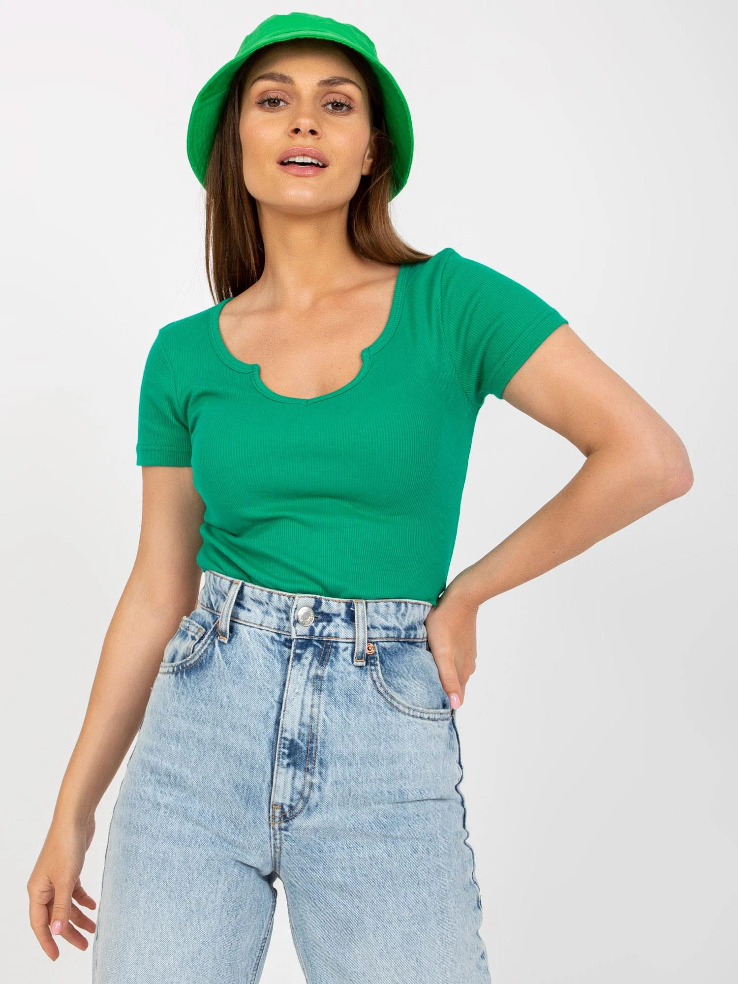 Bluza Dama Mini, Dungi, Och Bella, Verde Eleganta Office Marimi Mari - imagine 4