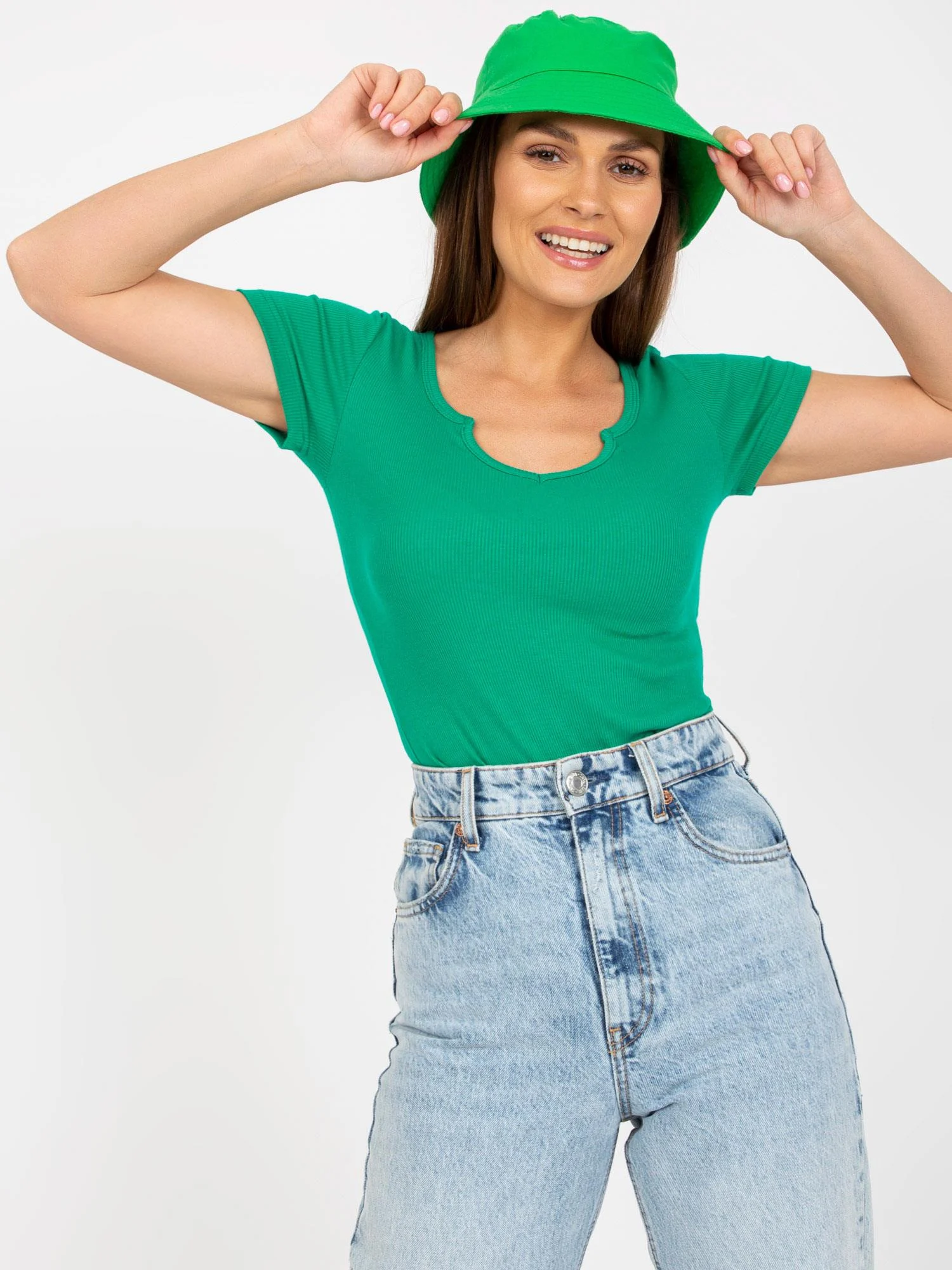Bluza Dama Mini, Dungi, Och Bella, Verde Eleganta Office Marimi Mari - imagine 6