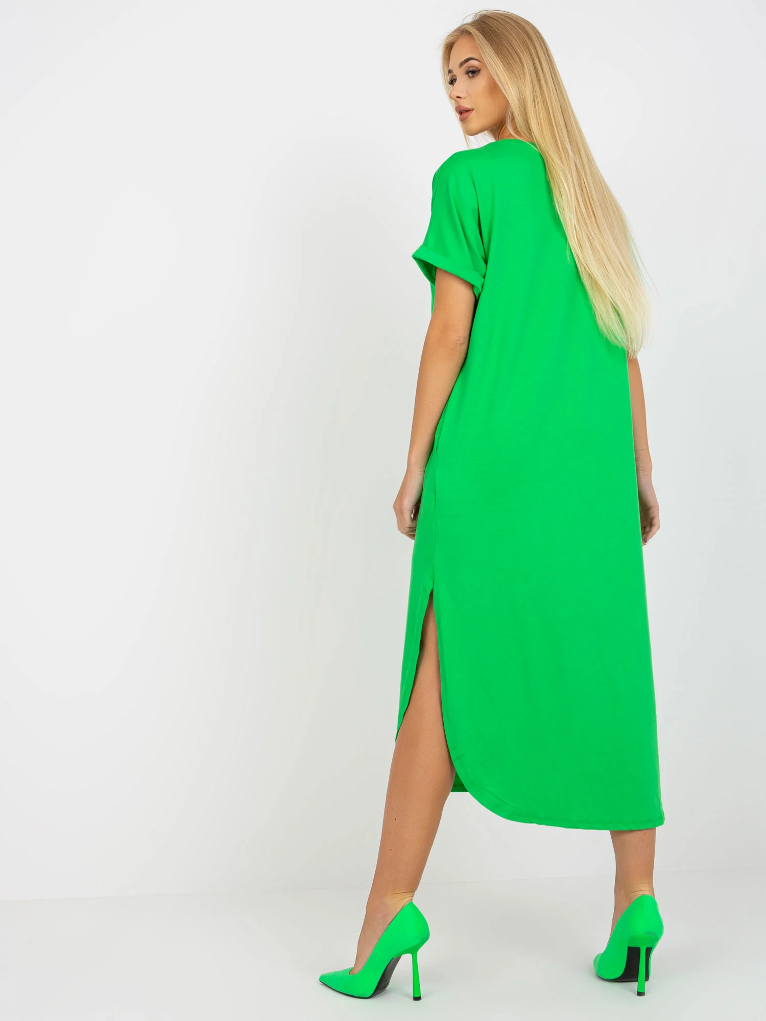 Rochie Dama Midi, Rochie dreapta, Och Bella, Verde de Vara - Image 4