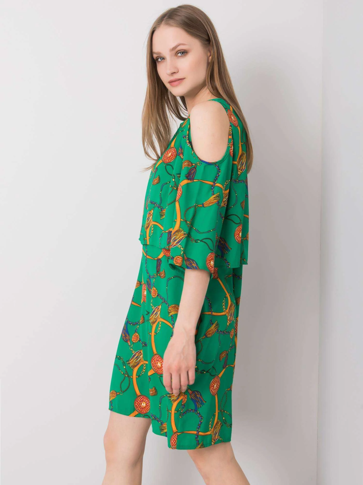 Rochie Dama Mini, Imprimat, RUE PARIS, Verde Casual - imagine 5