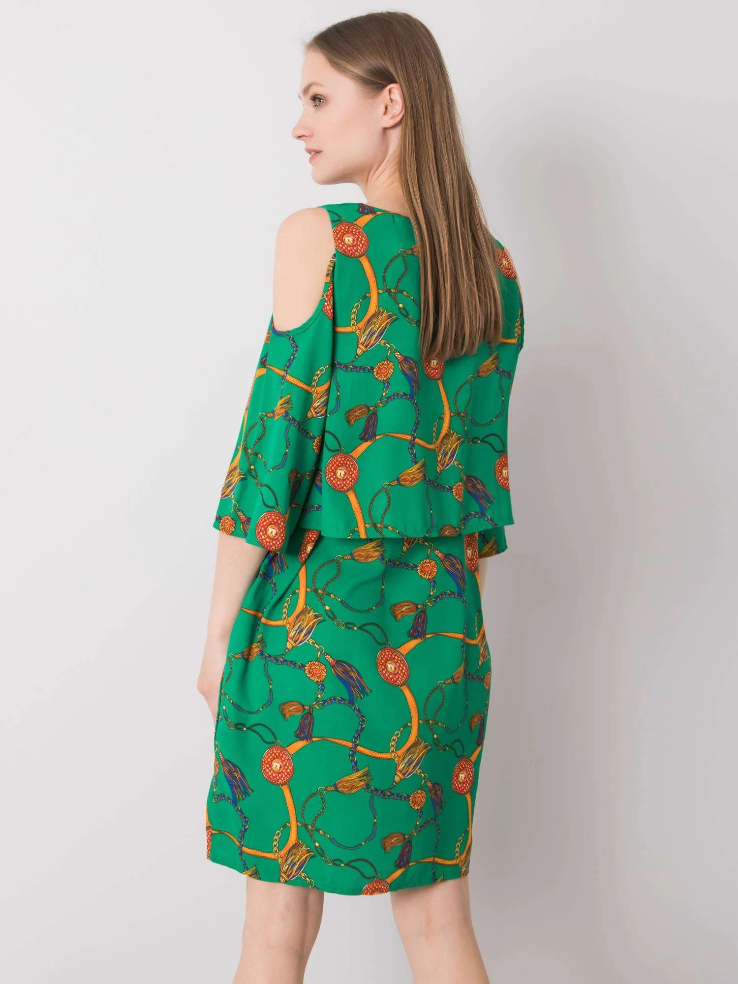 Rochie Dama Mini, Imprimat, RUE PARIS, Verde Casual - imagine 3