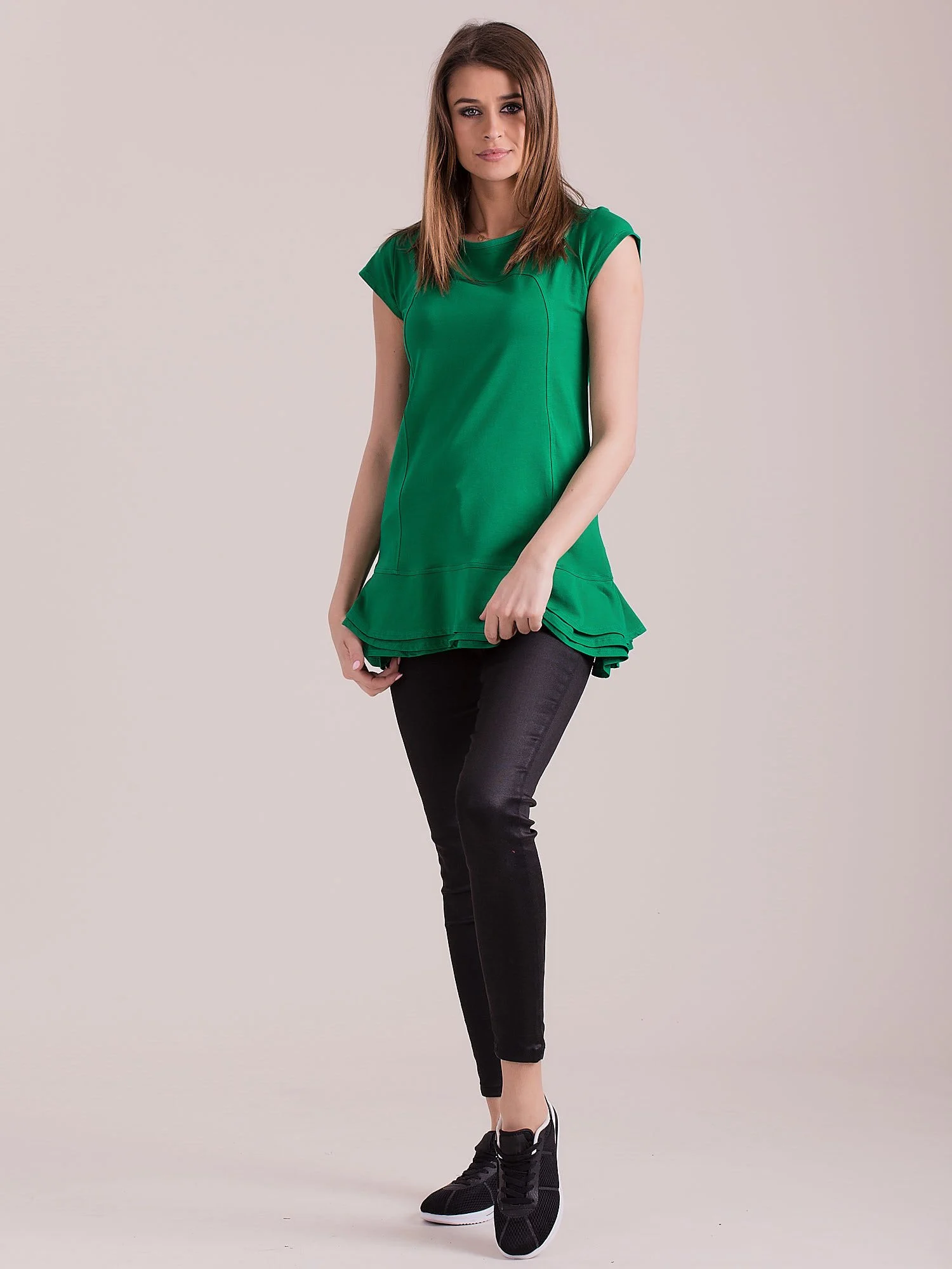 Tunica Dama Mini, Decolteu rotund, PAMUK LINE, Verde - imagine 5