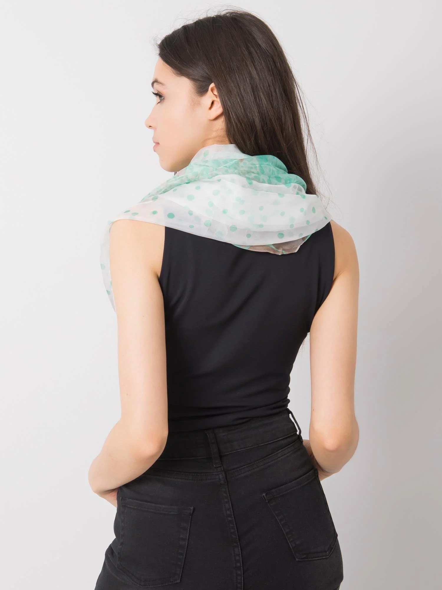 Bandana Dama Imprimat, Viscoza, Fashion Hunters, Verde - imagine 2