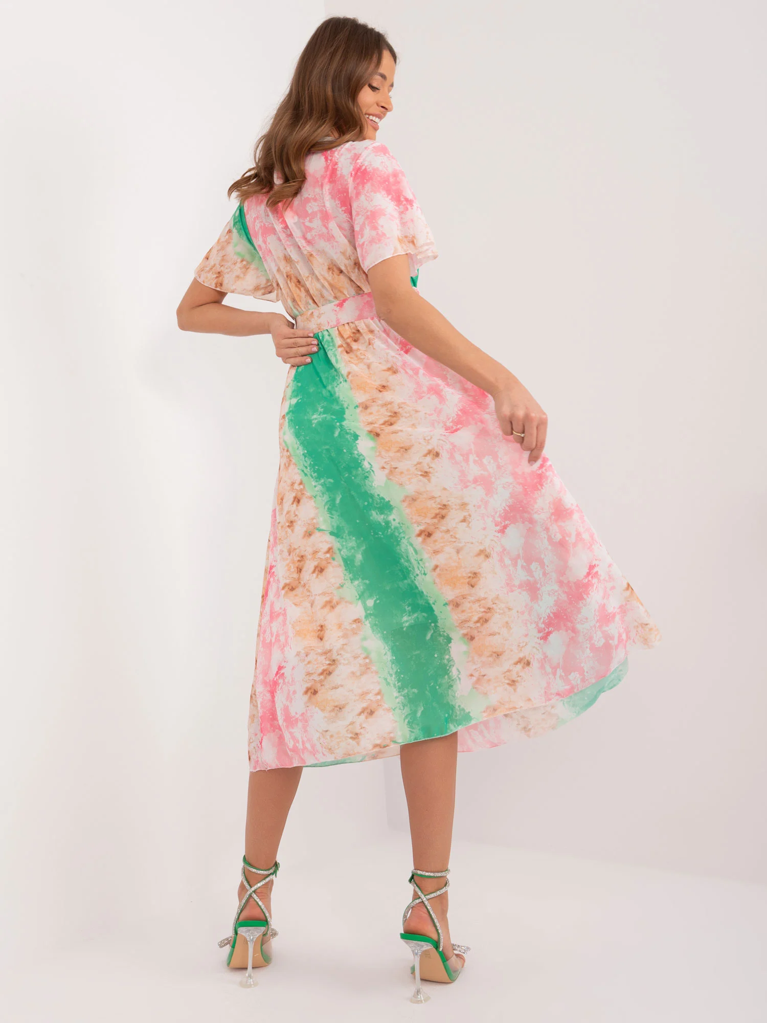 Rochie Dama Midi, Rochie dreapta, ITALY MODA, Roz - Image 5