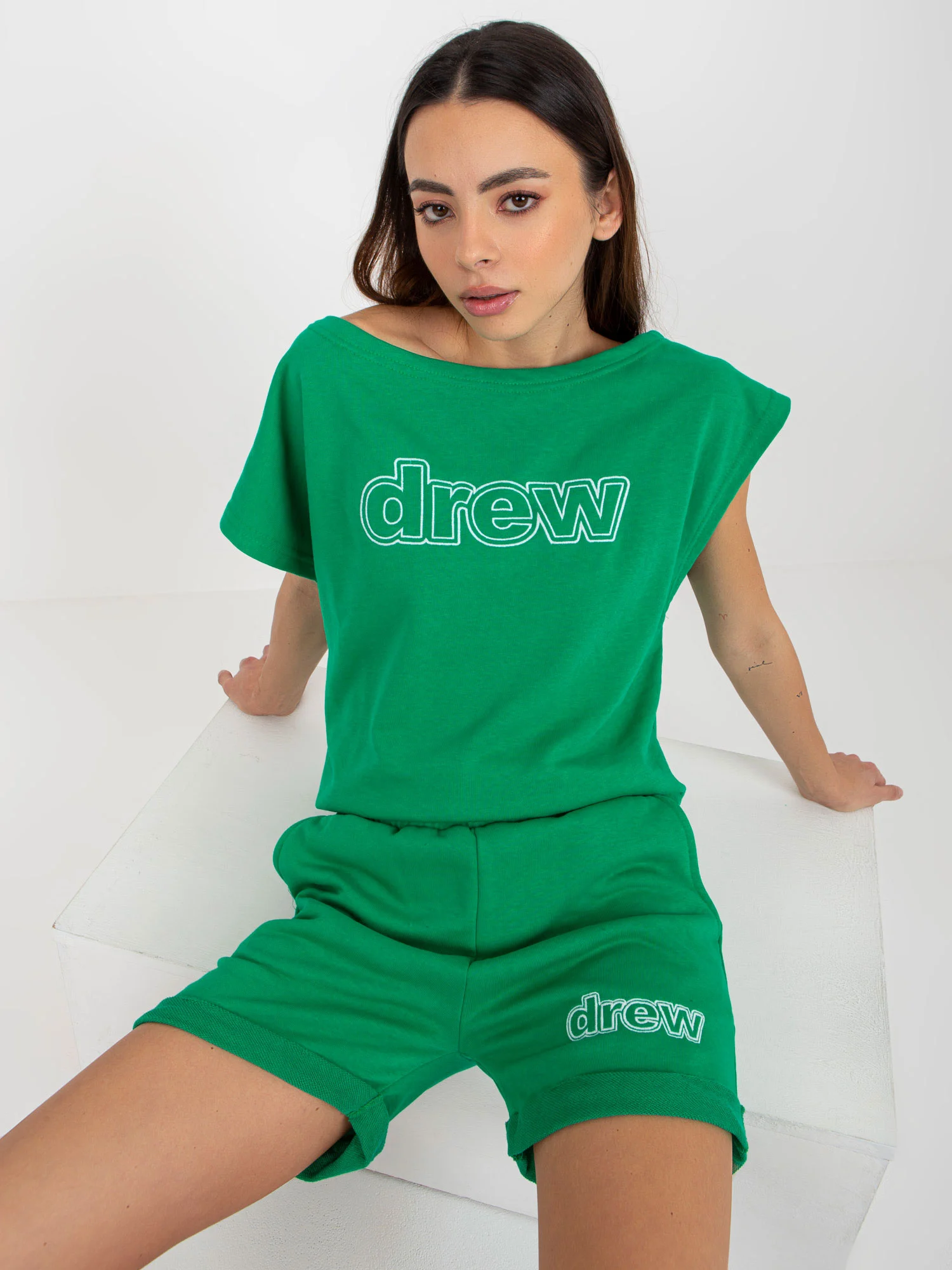 Compleu Dama Mini, Dreapta, ex moda, Verde Casual - imagine 3