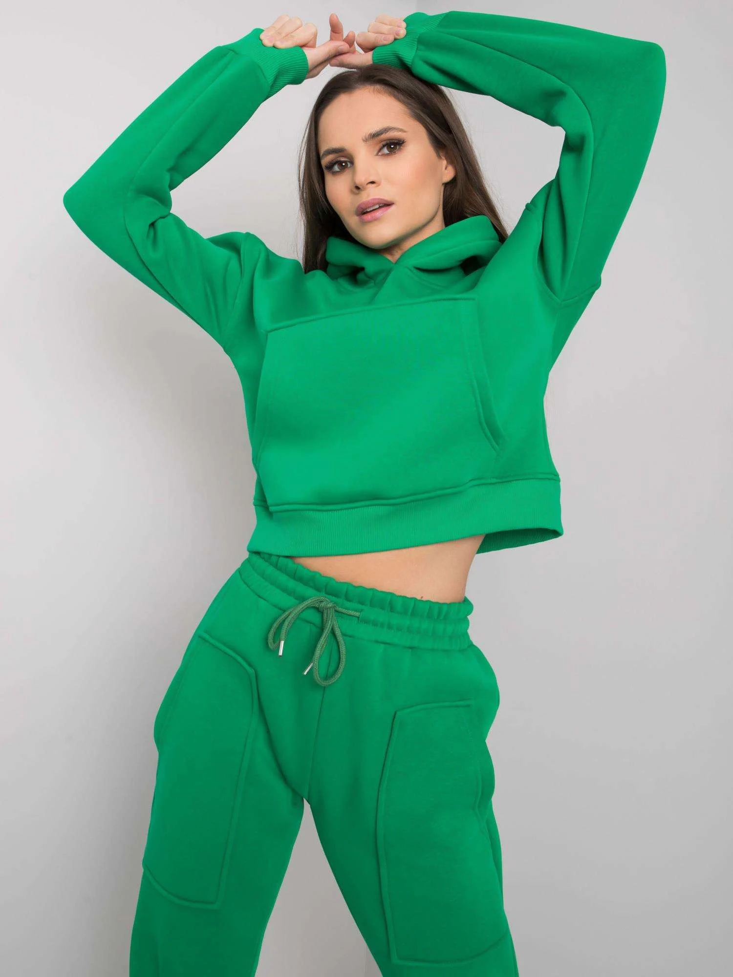 Compleu Dama Maneca lunga, Sport, ex moda, Verde Casual - imagine 6