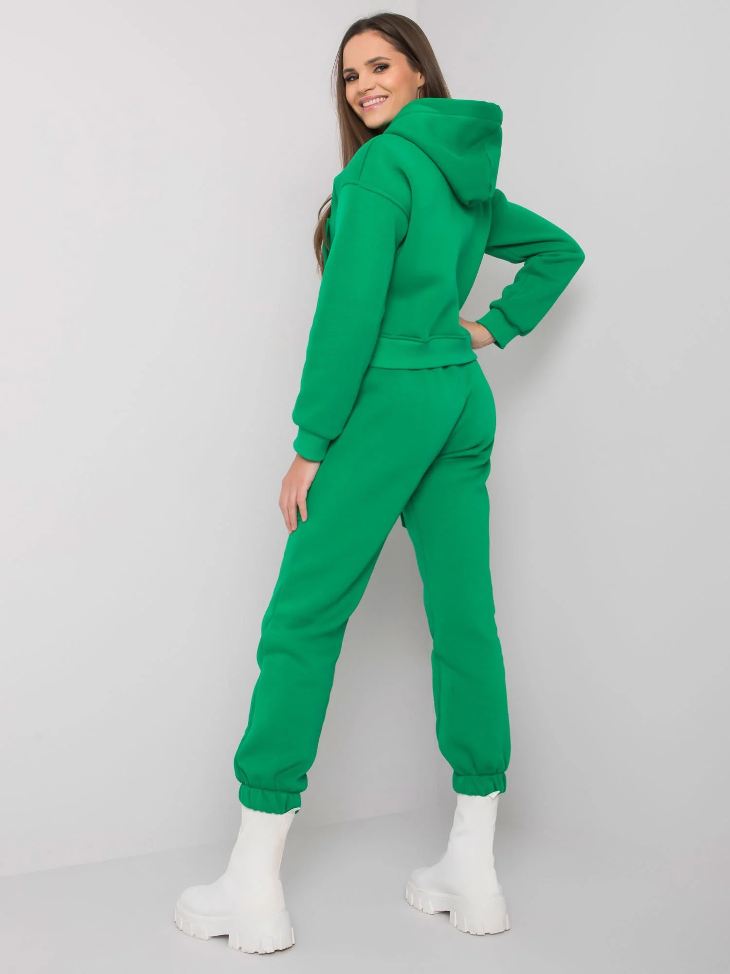 Compleu Dama Maneca lunga, Sport, ex moda, Verde Casual - imagine 4
