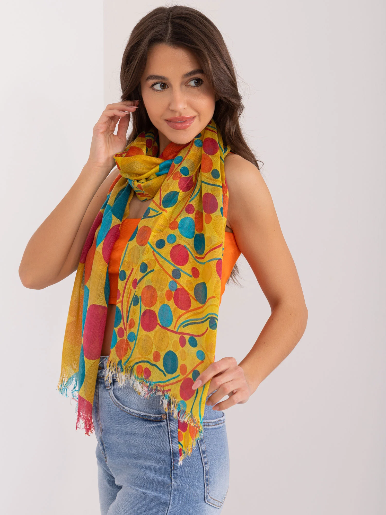 Bandana Dama Buline, Bumbac, Fashion Hunters, Galben - imagine 4