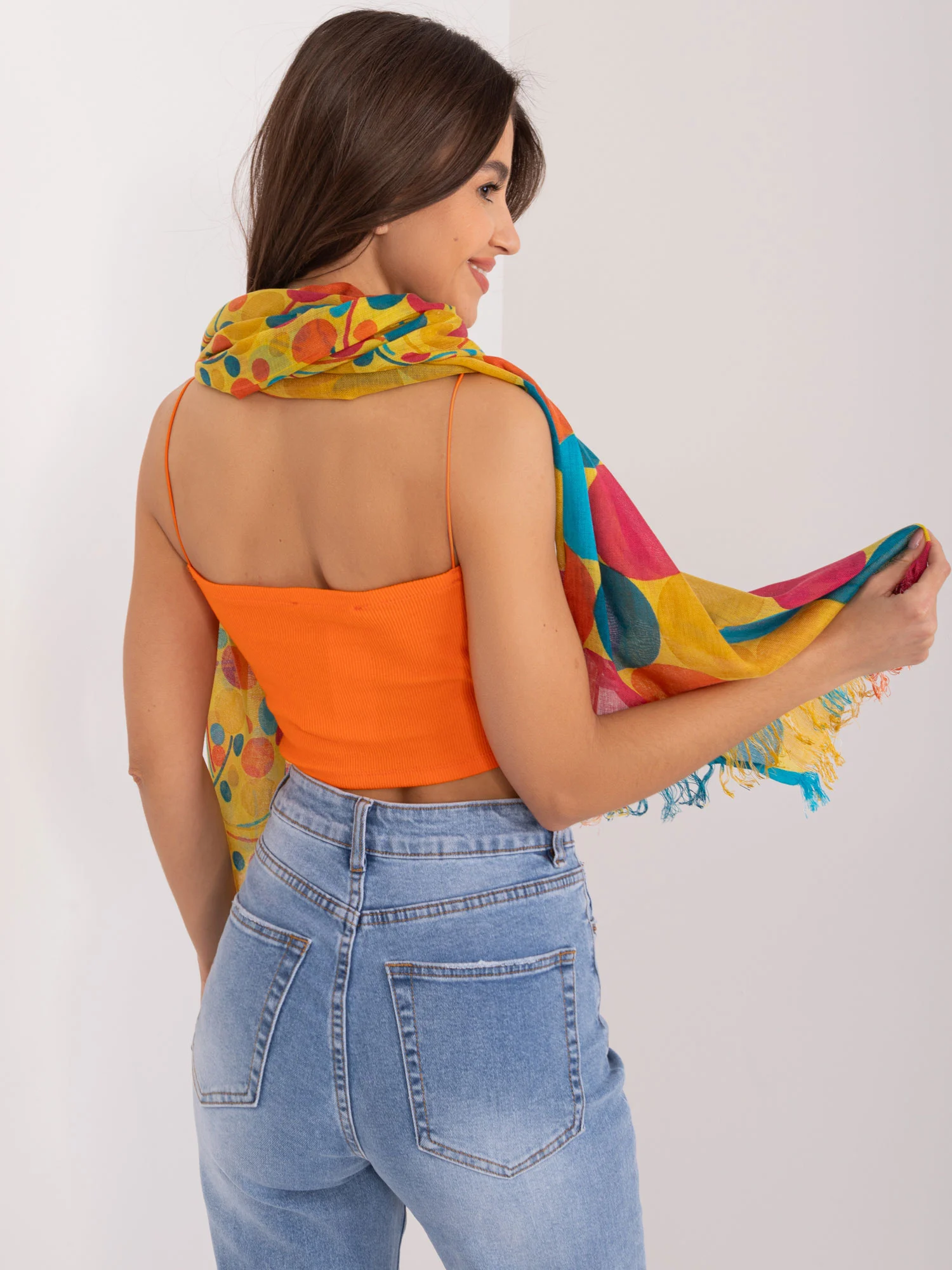 Bandana Dama Buline, Bumbac, Fashion Hunters, Galben - imagine 3