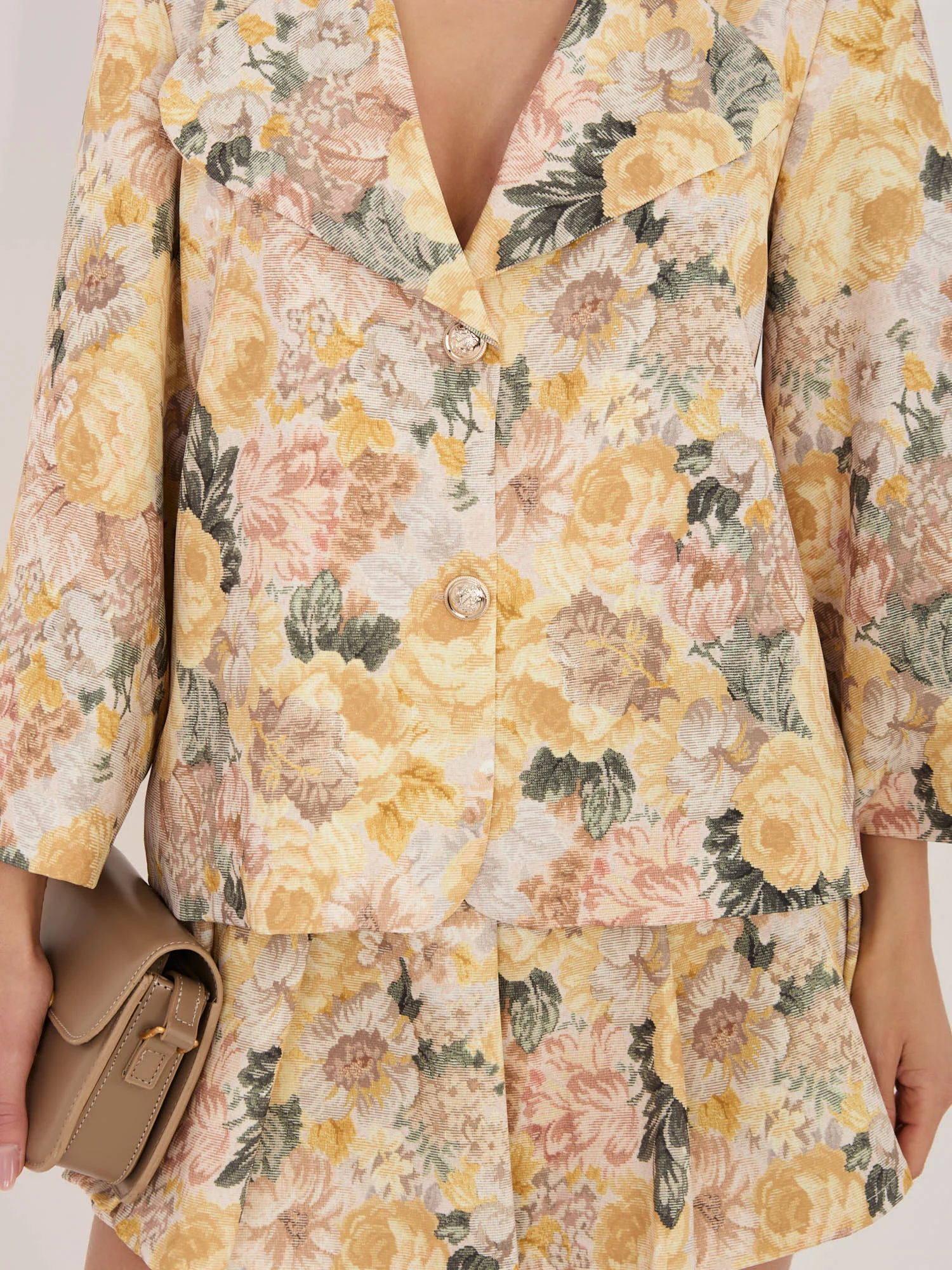 Sacou Dama Mini, Floral, ITALY MODA, Galben de Petrecere - imagine 4
