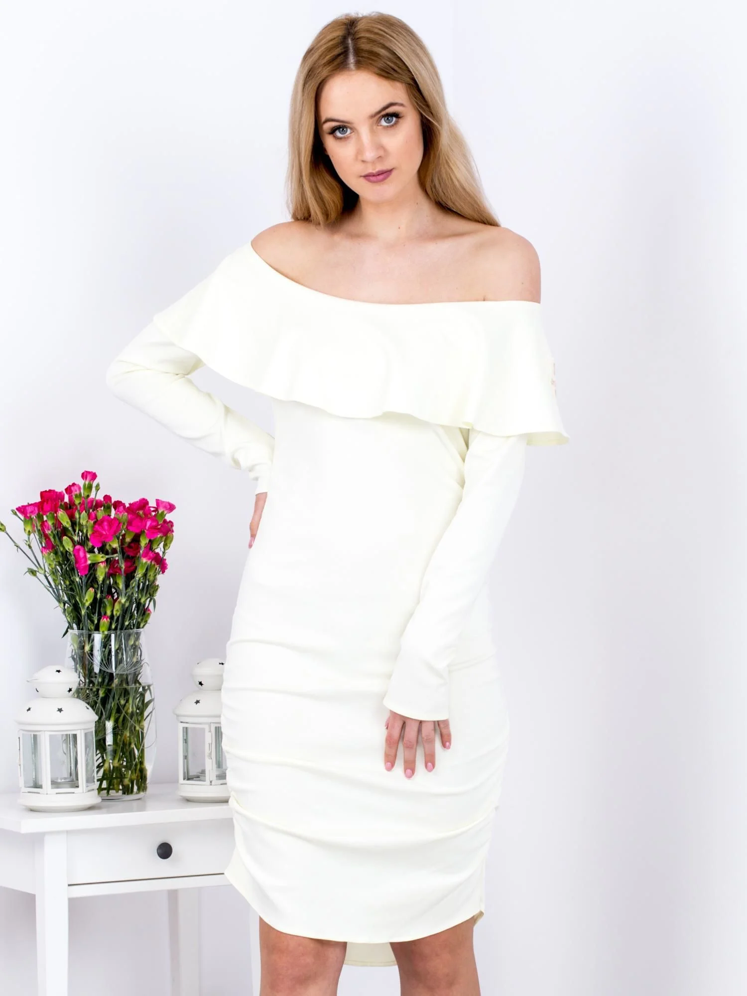 Rochie Dama Maxi, Rochie creion, City Donna, Galben de Petrecere - Image 2