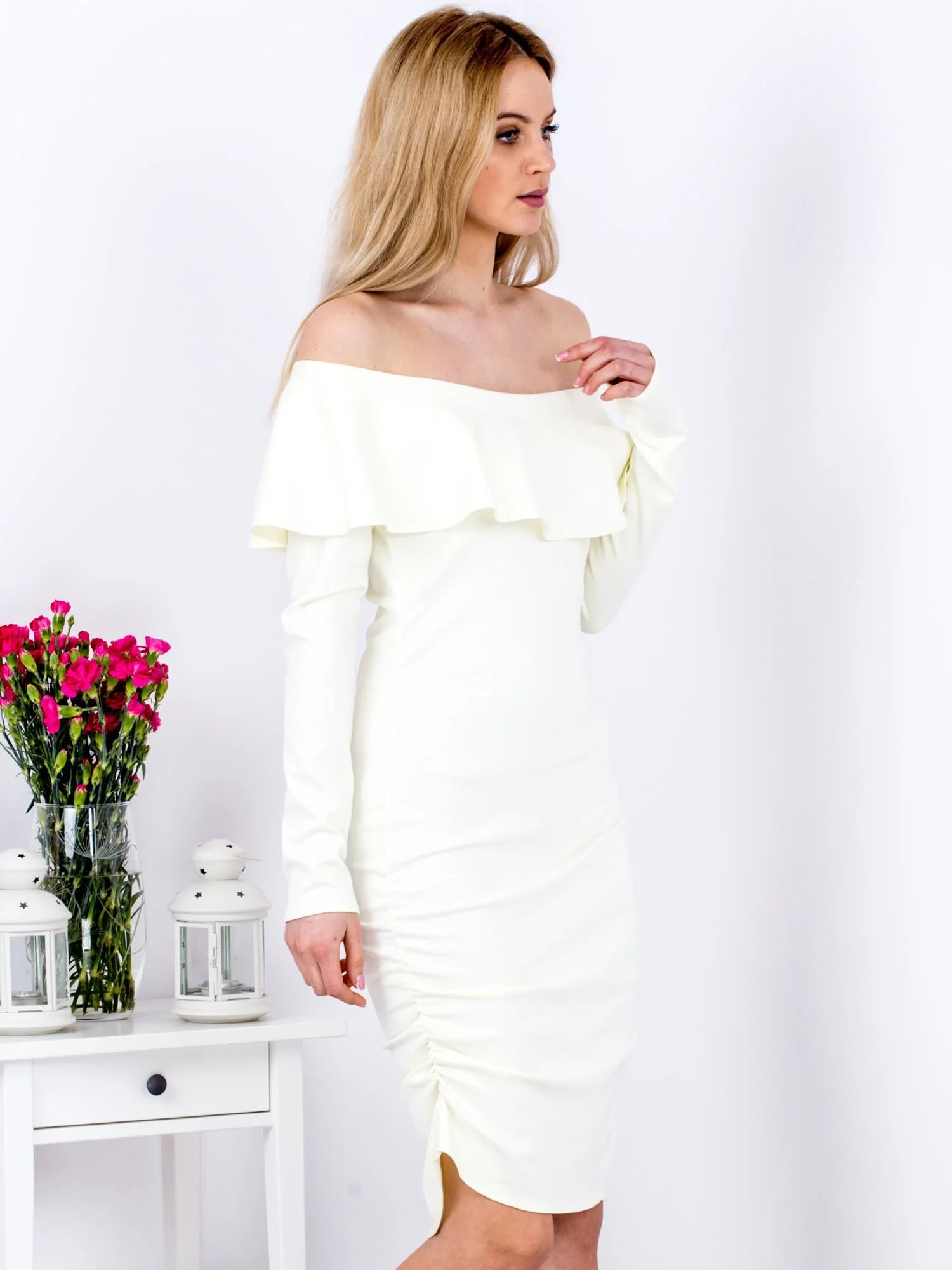 Rochie Dama Maxi, Rochie creion, City Donna, Galben de Petrecere - Image 3