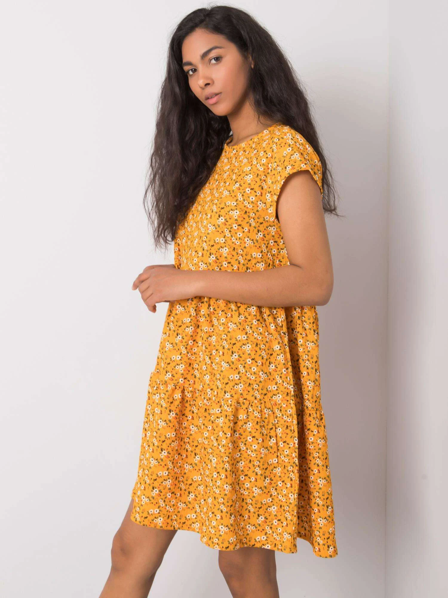 Rochie Dama Mini, Imprimat, STITCH & SOUL, Galben Casual - imagine 5