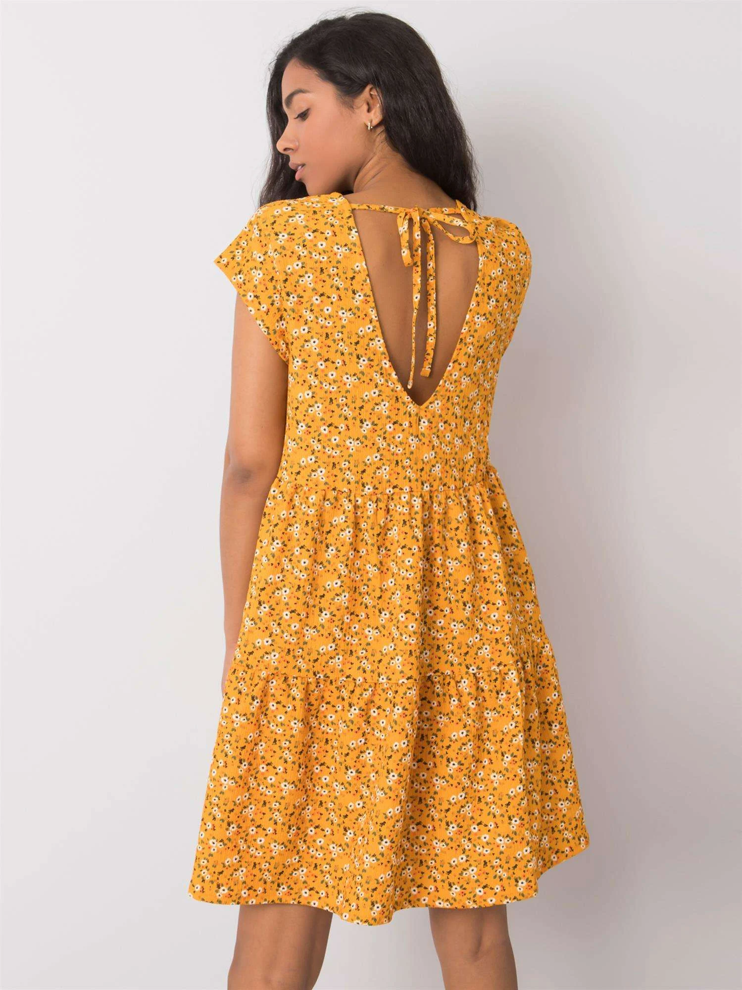 Rochie Dama Mini, Imprimat, STITCH & SOUL, Galben Casual - imagine 4