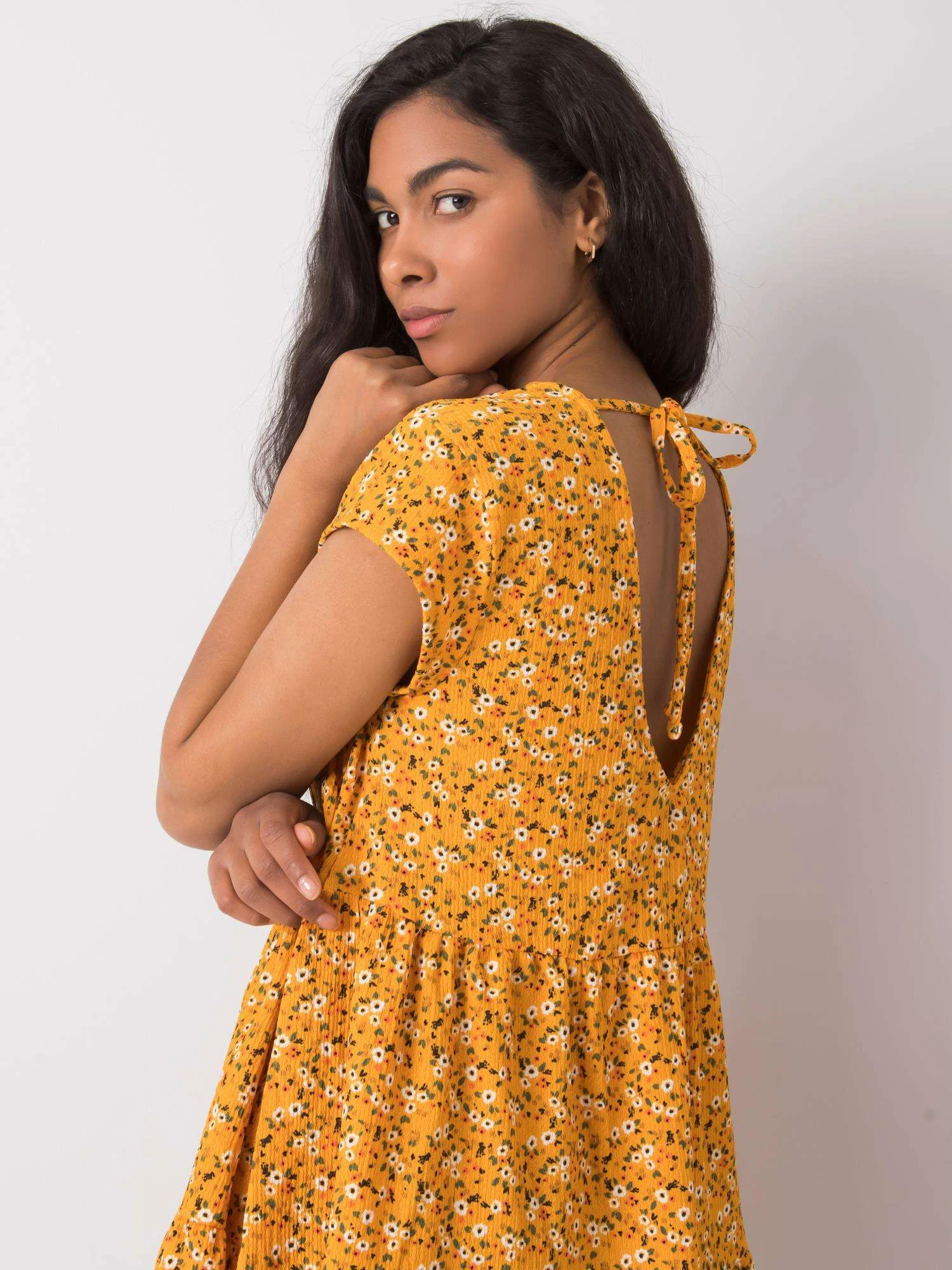 Rochie Dama Mini, Imprimat, STITCH & SOUL, Galben Casual - imagine 2