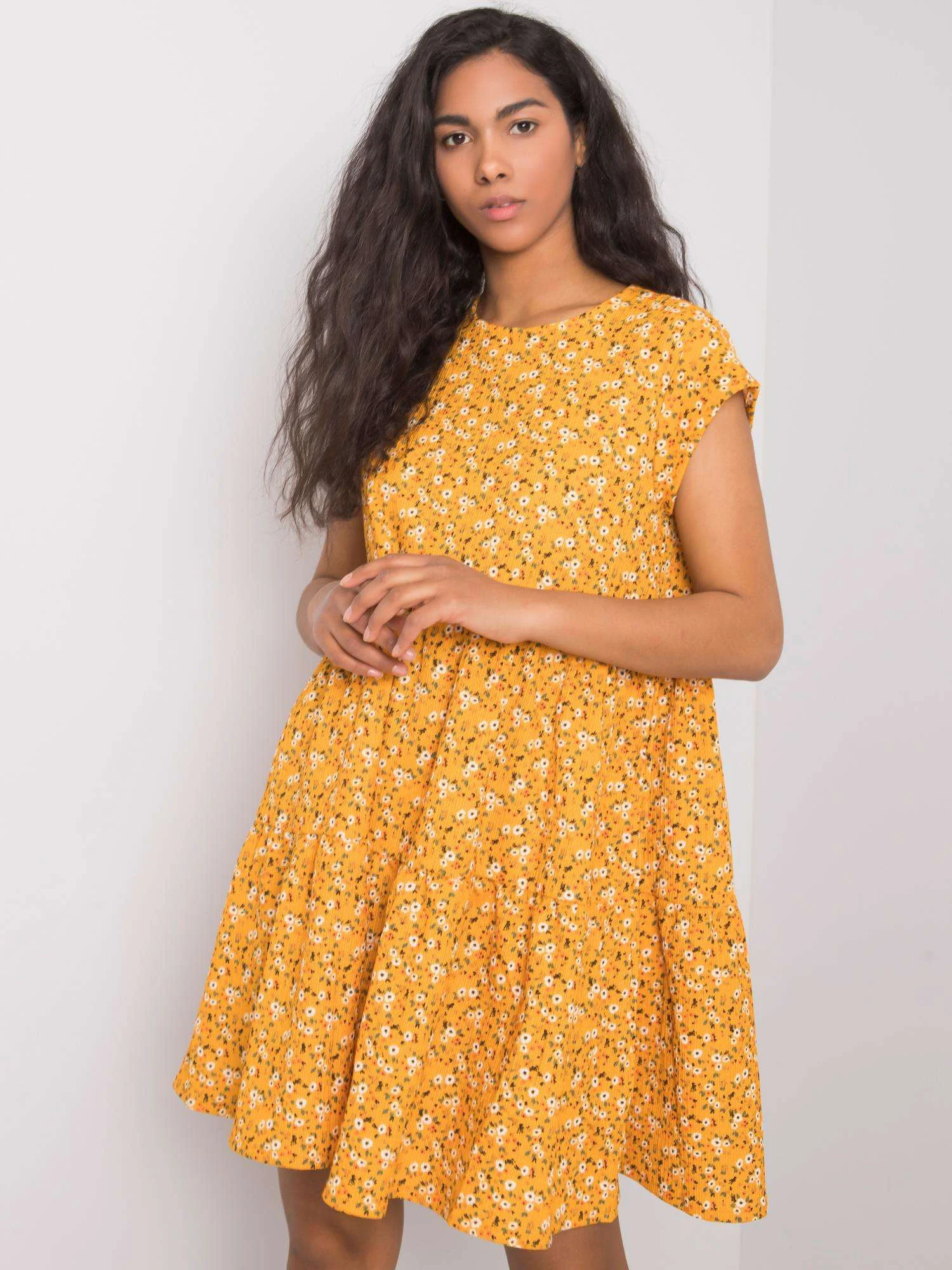 Rochie Dama Mini, Imprimat, STITCH & SOUL, Galben Casual - imagine 6