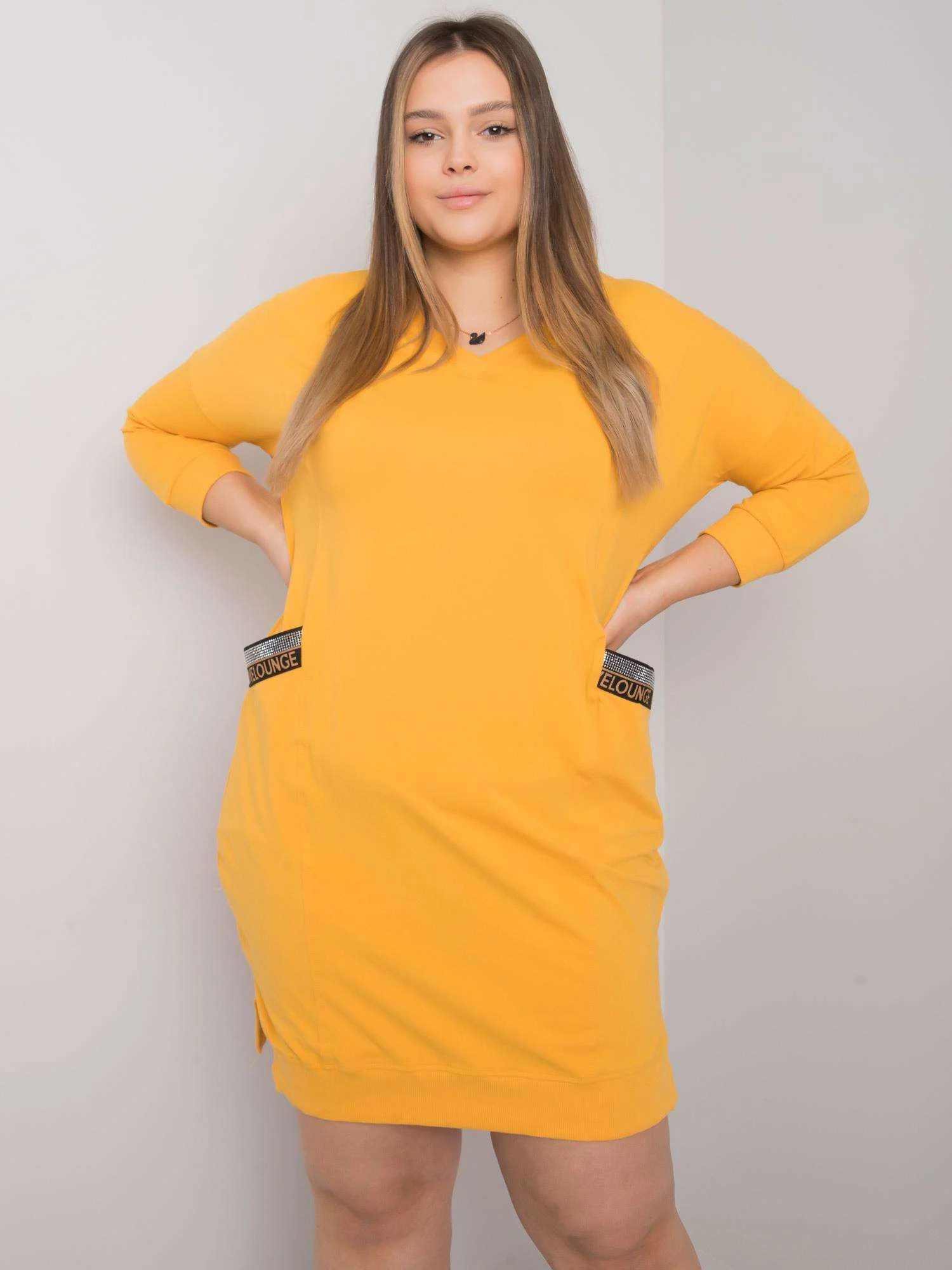 Rochie Dama Maxi, Rochie dreapta, RELEVANCE, Galben Casual - Image 5