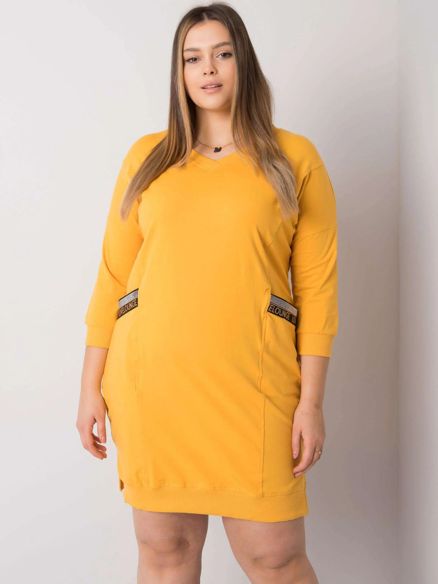 Rochie Dama Maxi, Rochie dreapta, RELEVANCE, Galben Casual - Image 4