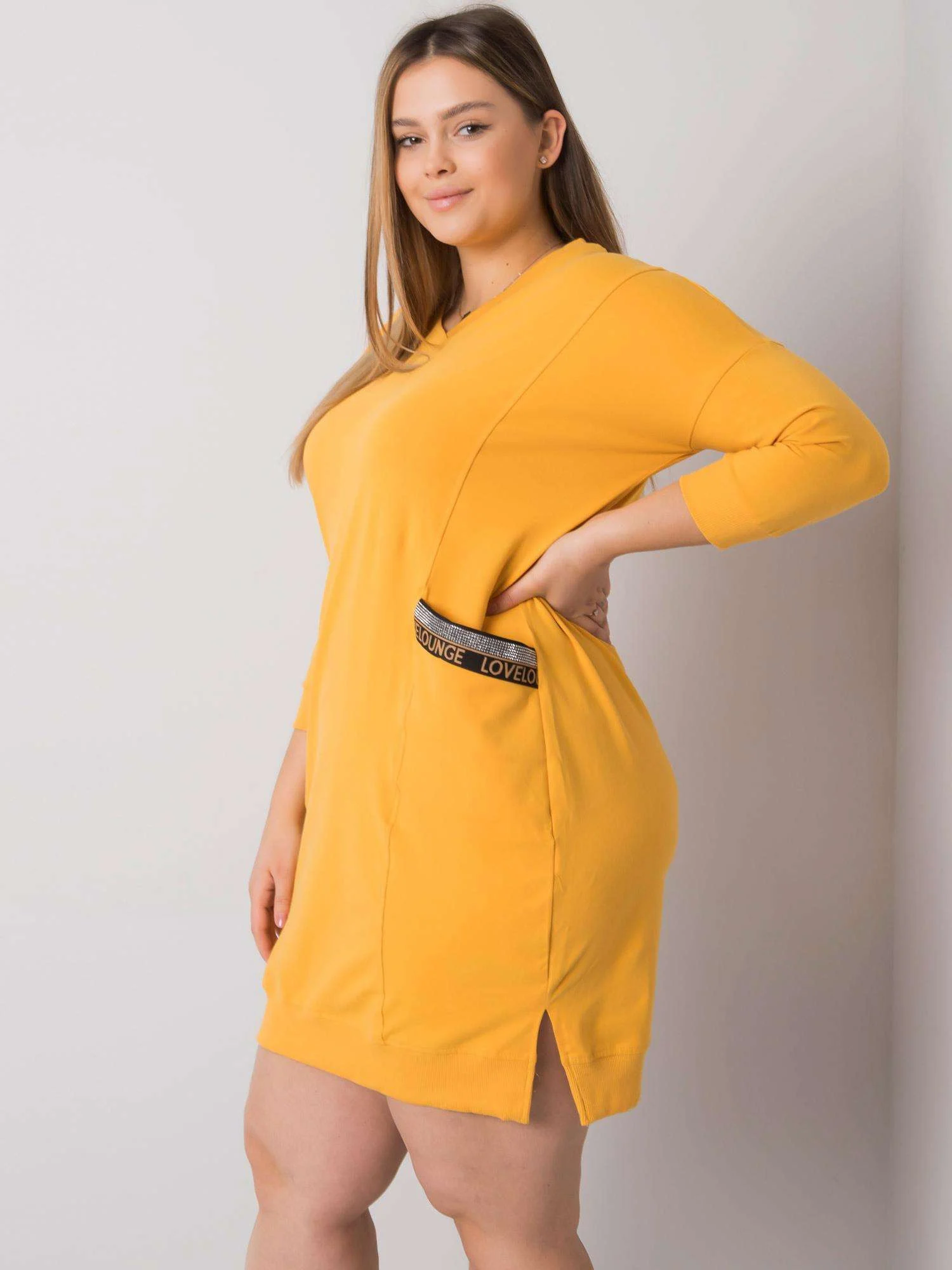 Rochie Dama Maxi, Rochie dreapta, RELEVANCE, Galben Casual - Image 3