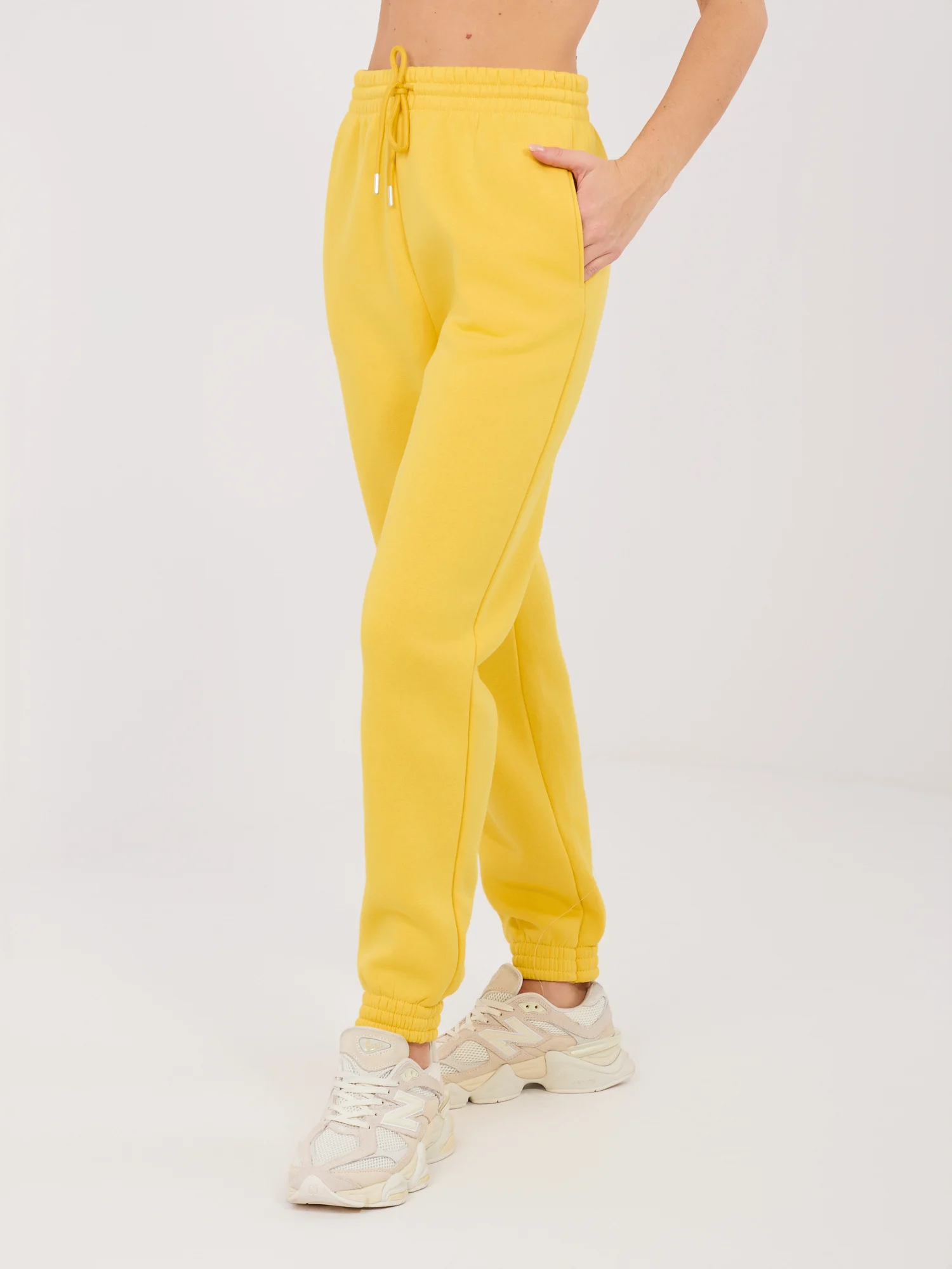 Pantaloni Trening Dama Sport, Guler inalt, Calimera, Galben Casual - imagine 7