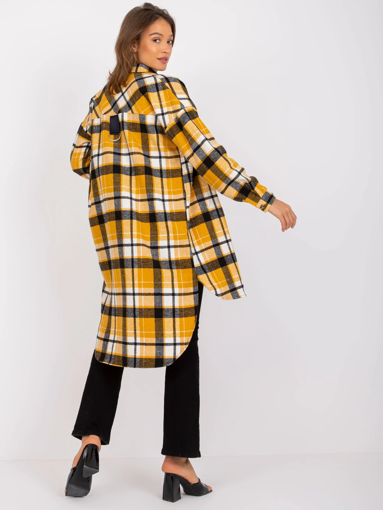 Camasa Dama Maneca lunga, Carouri, ex moda, Galben Casual - imagine 7