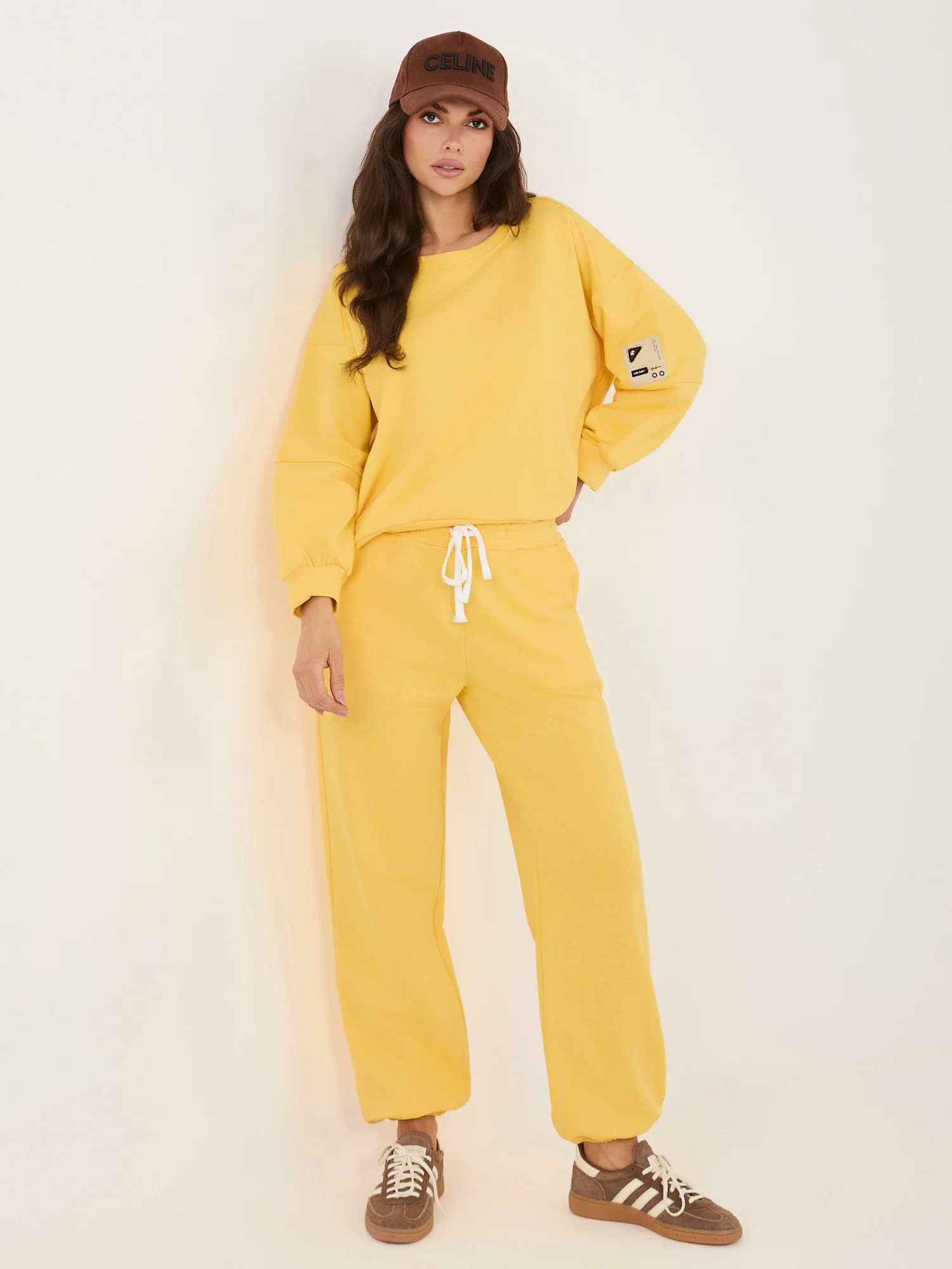 Compleu Dama Maneca lunga, Mansete elastice, RUE PARIS, Galben - imagine 6