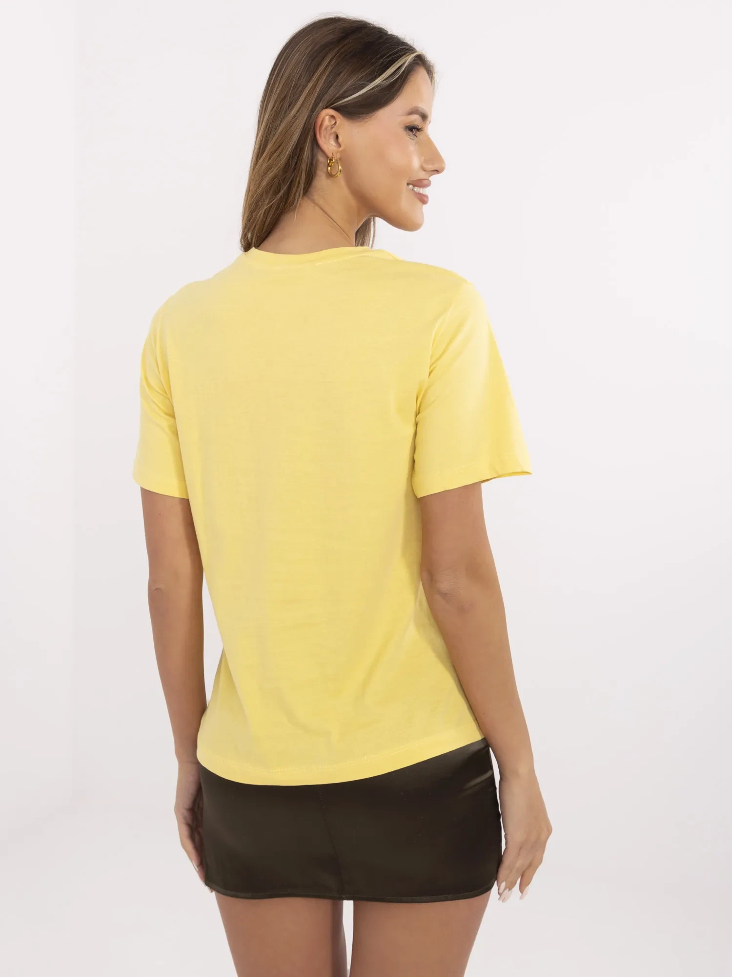 Tricou Dama Mini, Decolteu rotund, PEPPER & MINT, Galben - imagine 5