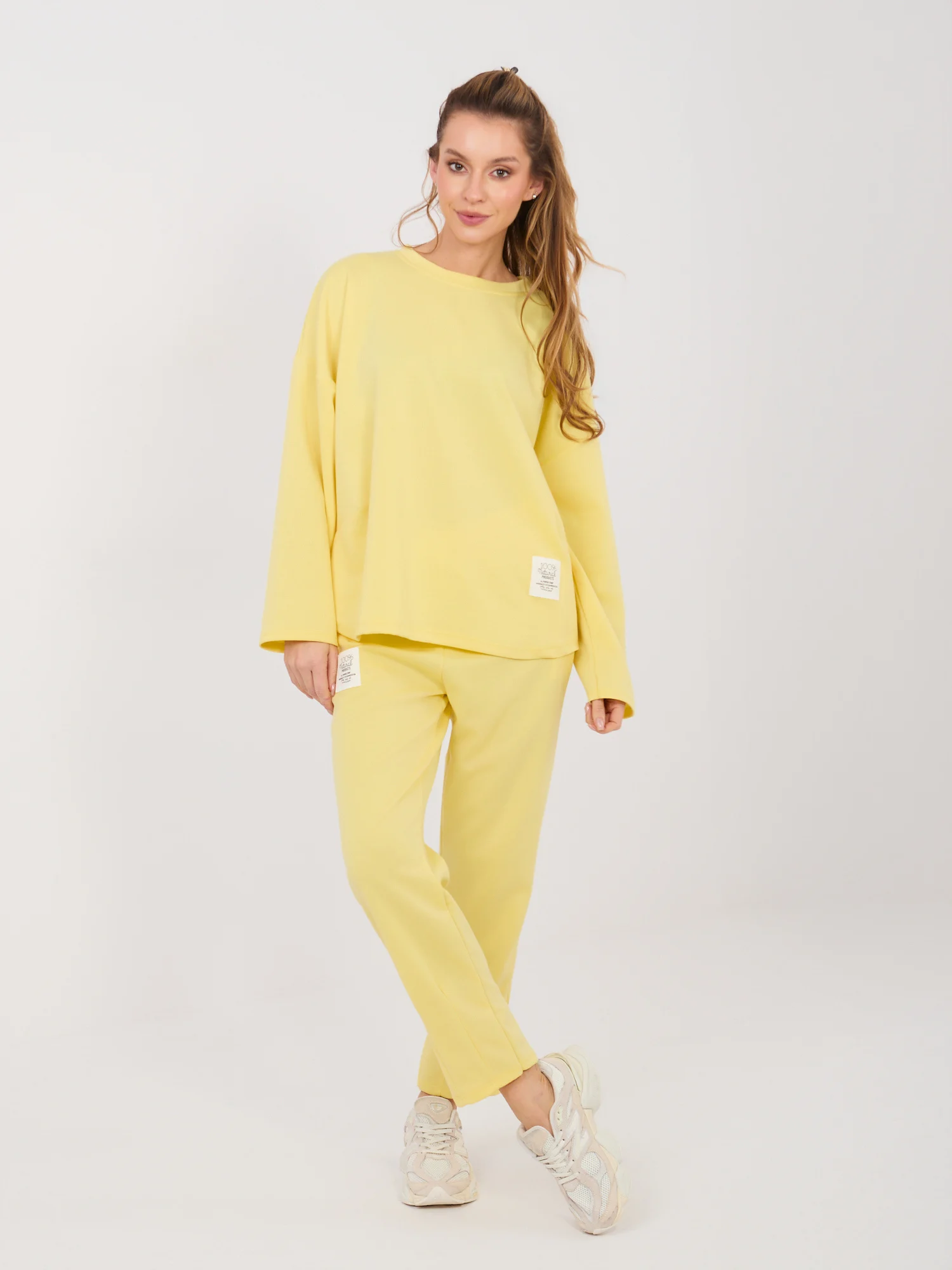 Compleu Dama Maneca lunga, Conica, RUE PARIS, Galben Casual - imagine 2